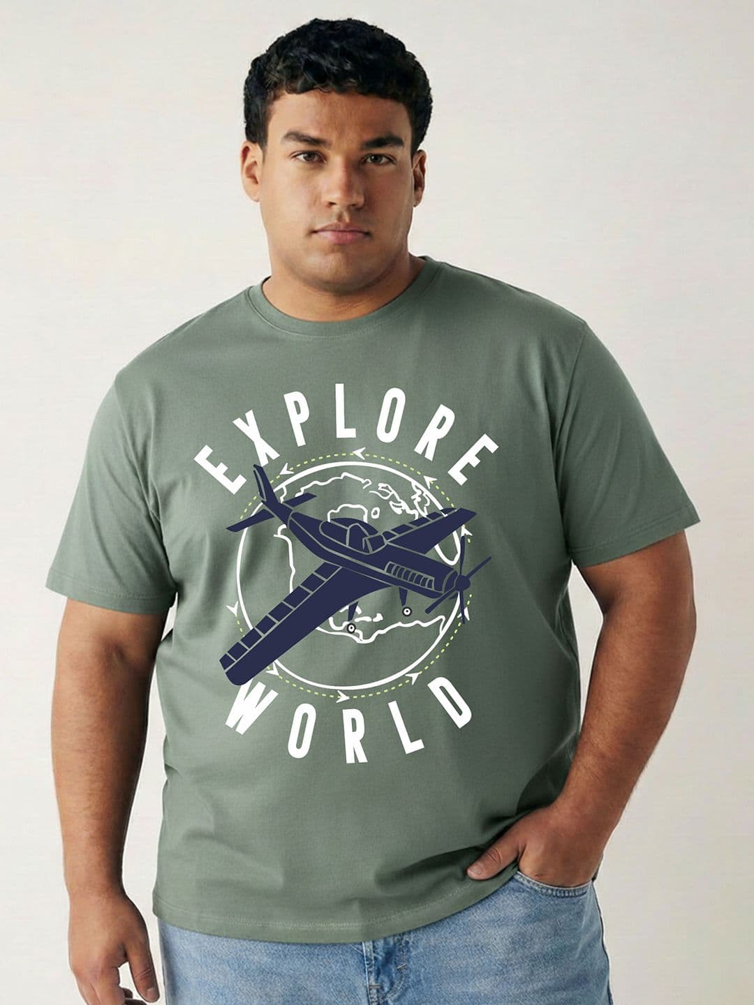 Toodle Plus Men Plus Size Cotton Printed T-shirt - view 1