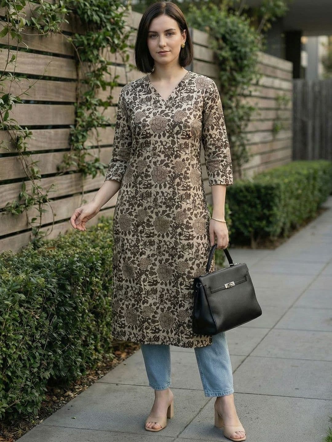 Indo Era Women Floral Printed Floral Kurta - view 1