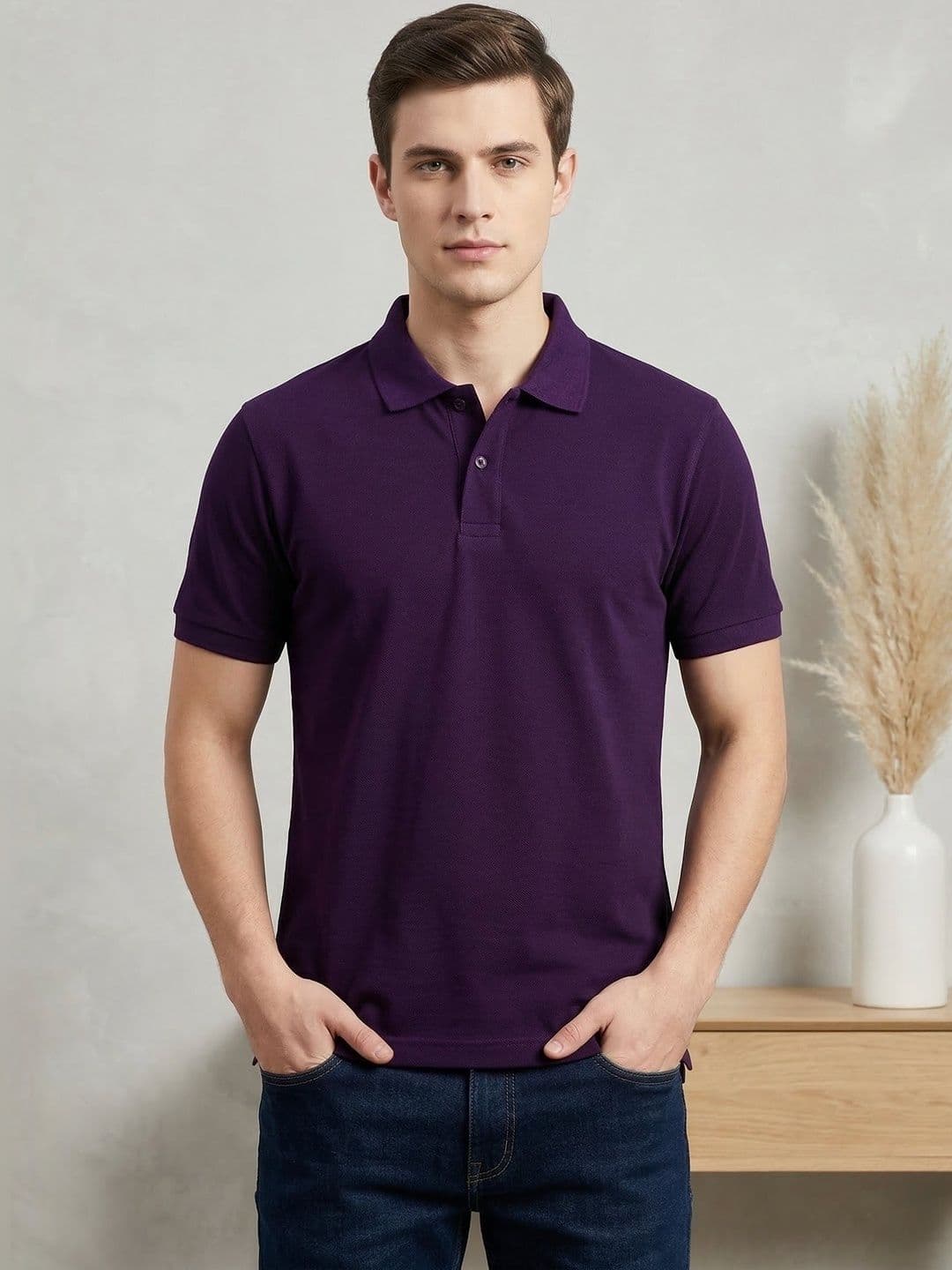 Mast & Harbour Men Polo Collar T-shirt - view 1