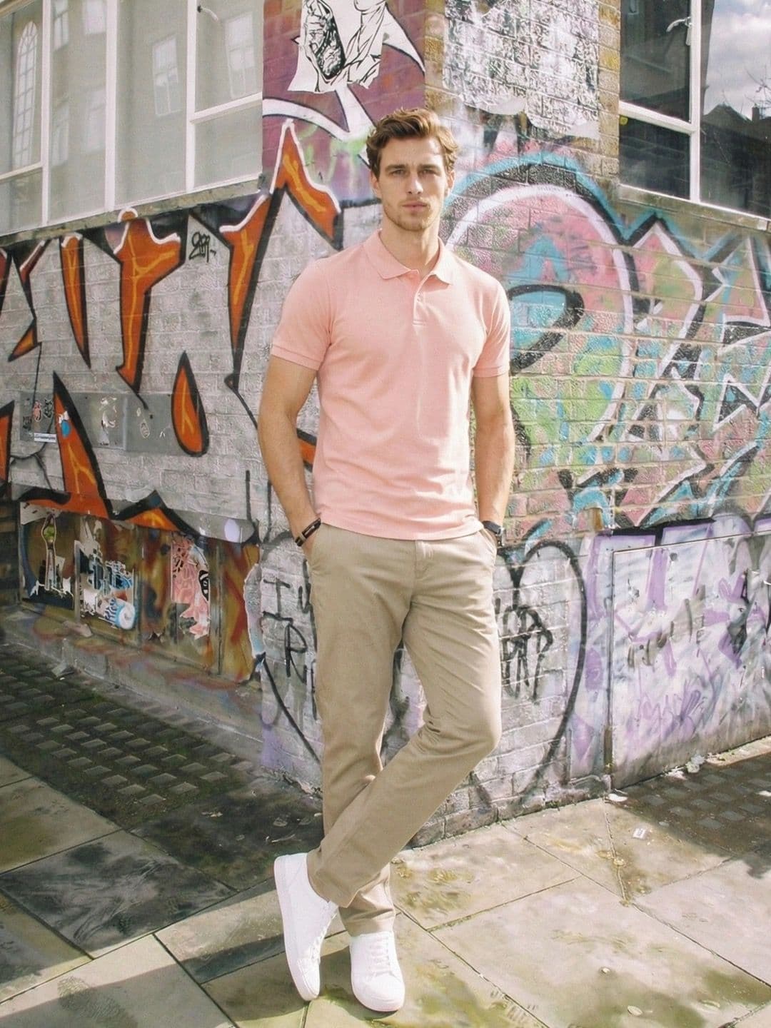 The Roadster Lifestyle Co Men Dusty Pink Cotton Polo Collar T-shirt - view 1