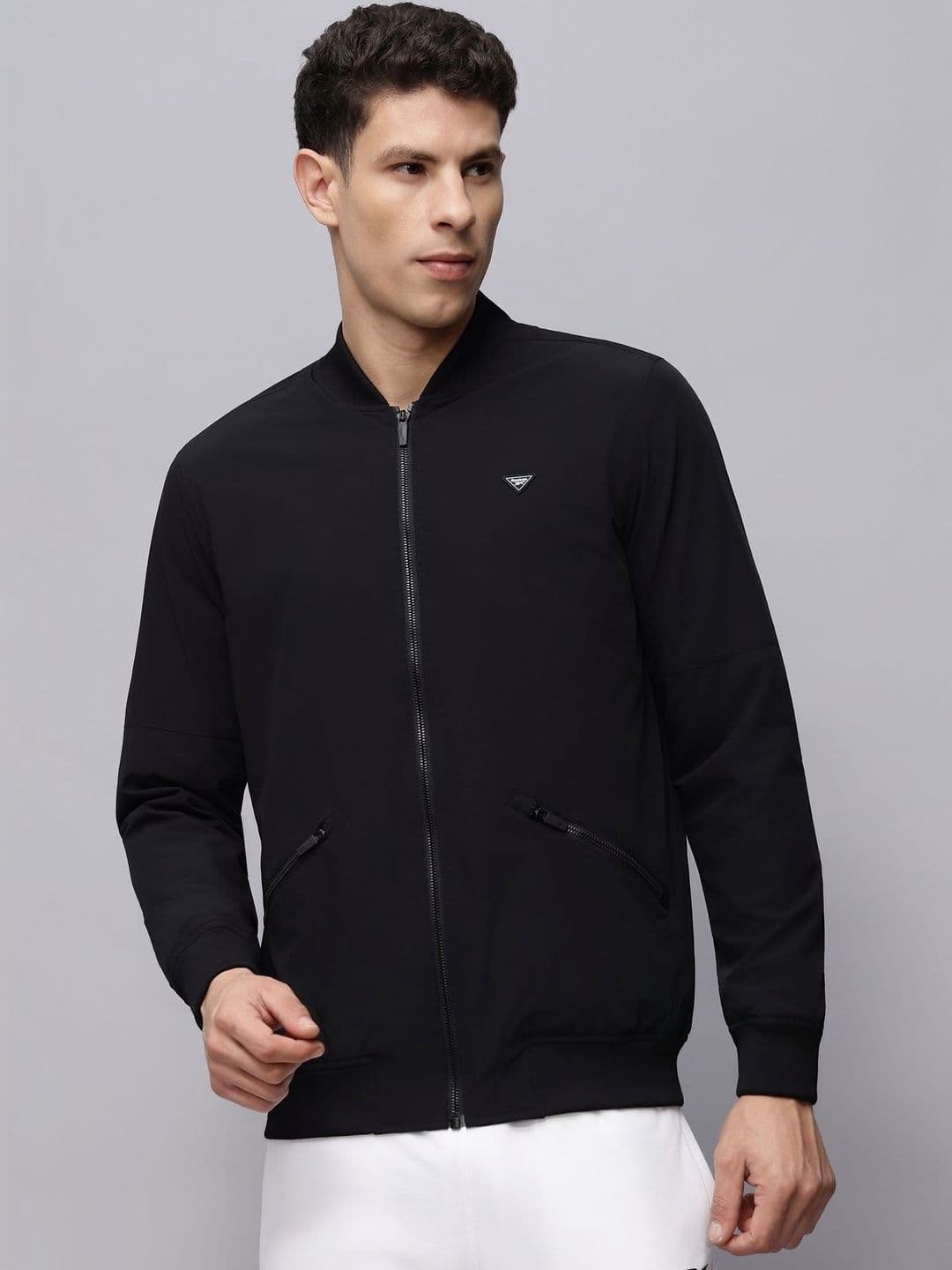 Reebok Cotton Mock Collar Open Front Jacket - view 1