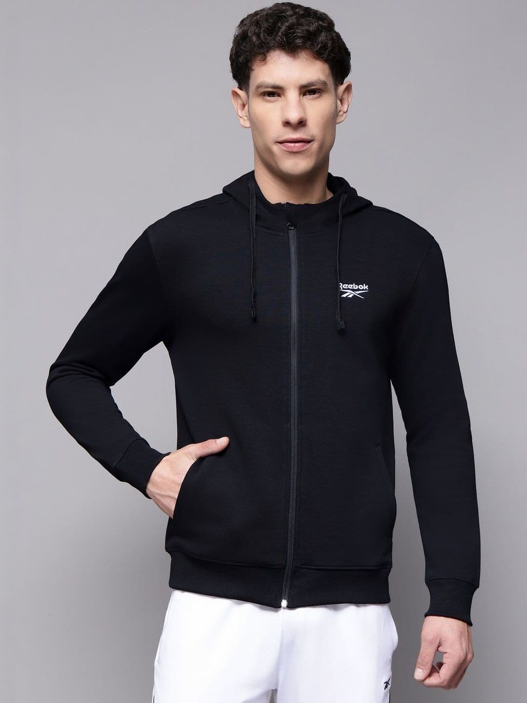 Reebok Cotton Hooded Open Front Jacket - view 1
