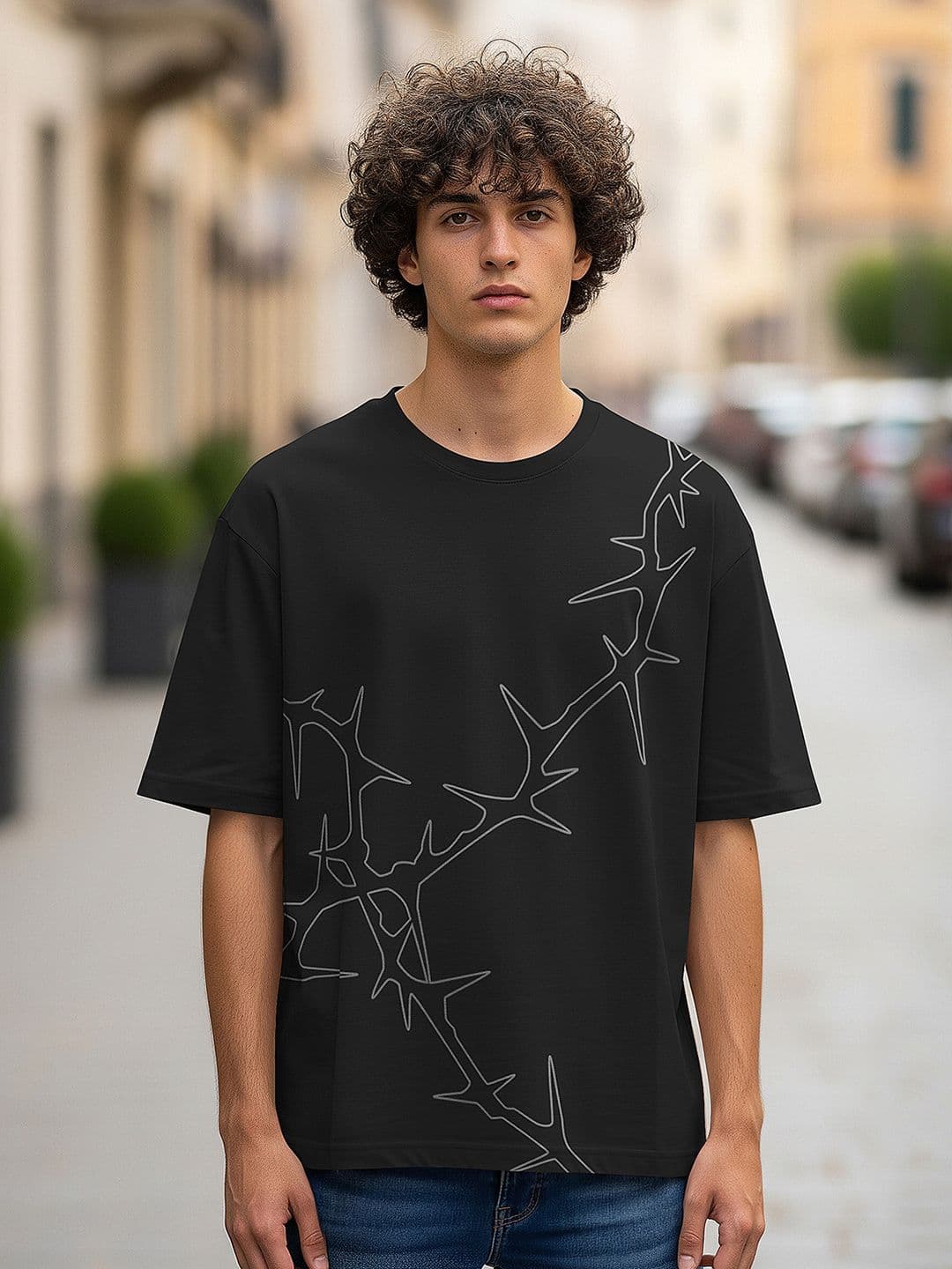 BULLMER Men Printed Drop-Shoulder Sleeves T-shirt - view 1