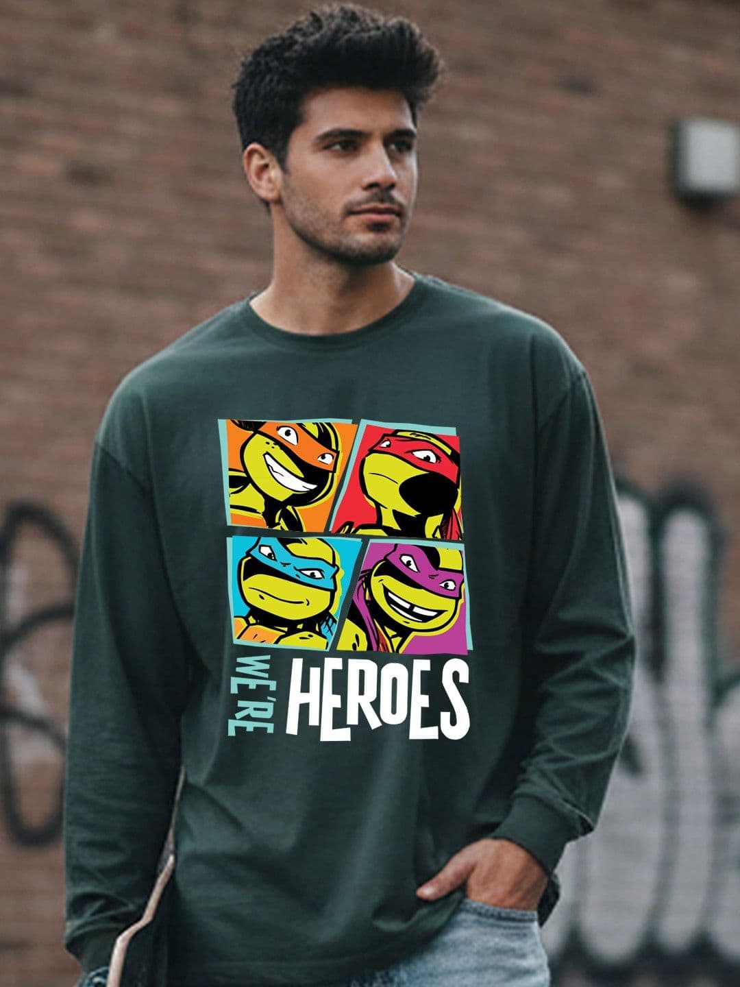 Kook N Keech X Minute Mirth Men Mutant Ninja Turtles Printed T-shirt - view 1