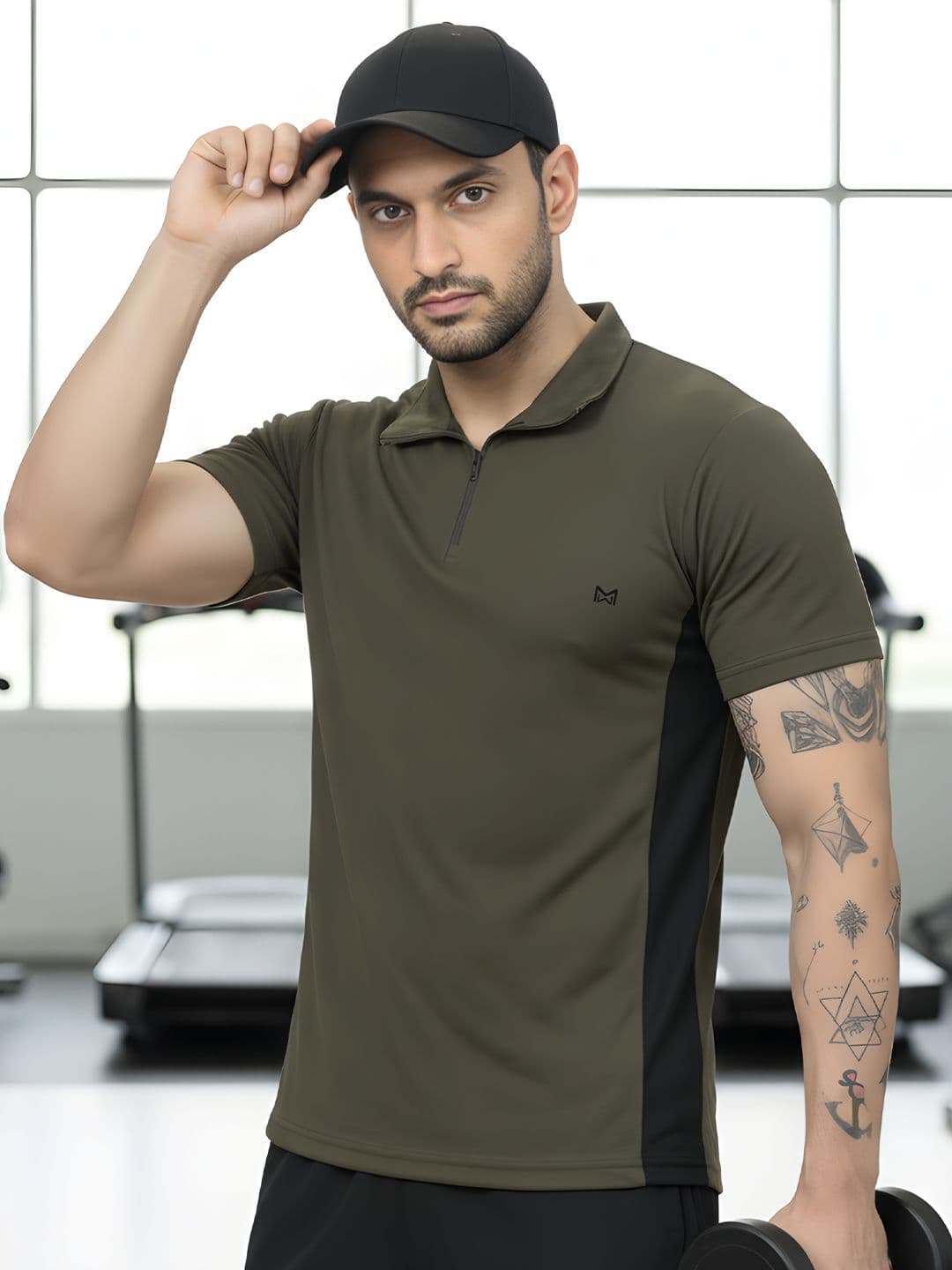White Moon Training Or Gym Polo Collar Moisture Wicking Regular Fit T-shirt - view 1