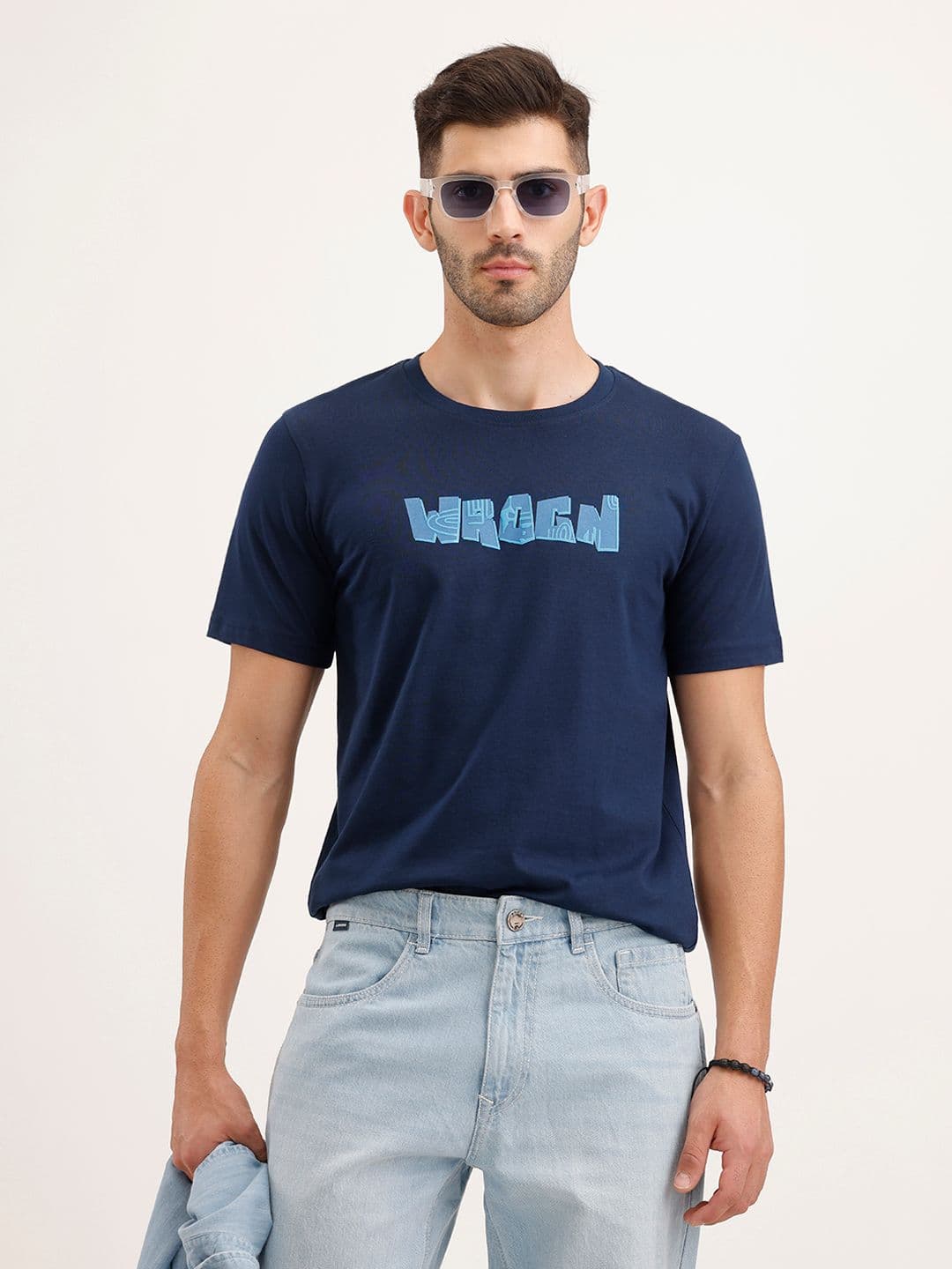 WROGN Brand Logo Printed Pure Cotton T-shirt - view 1