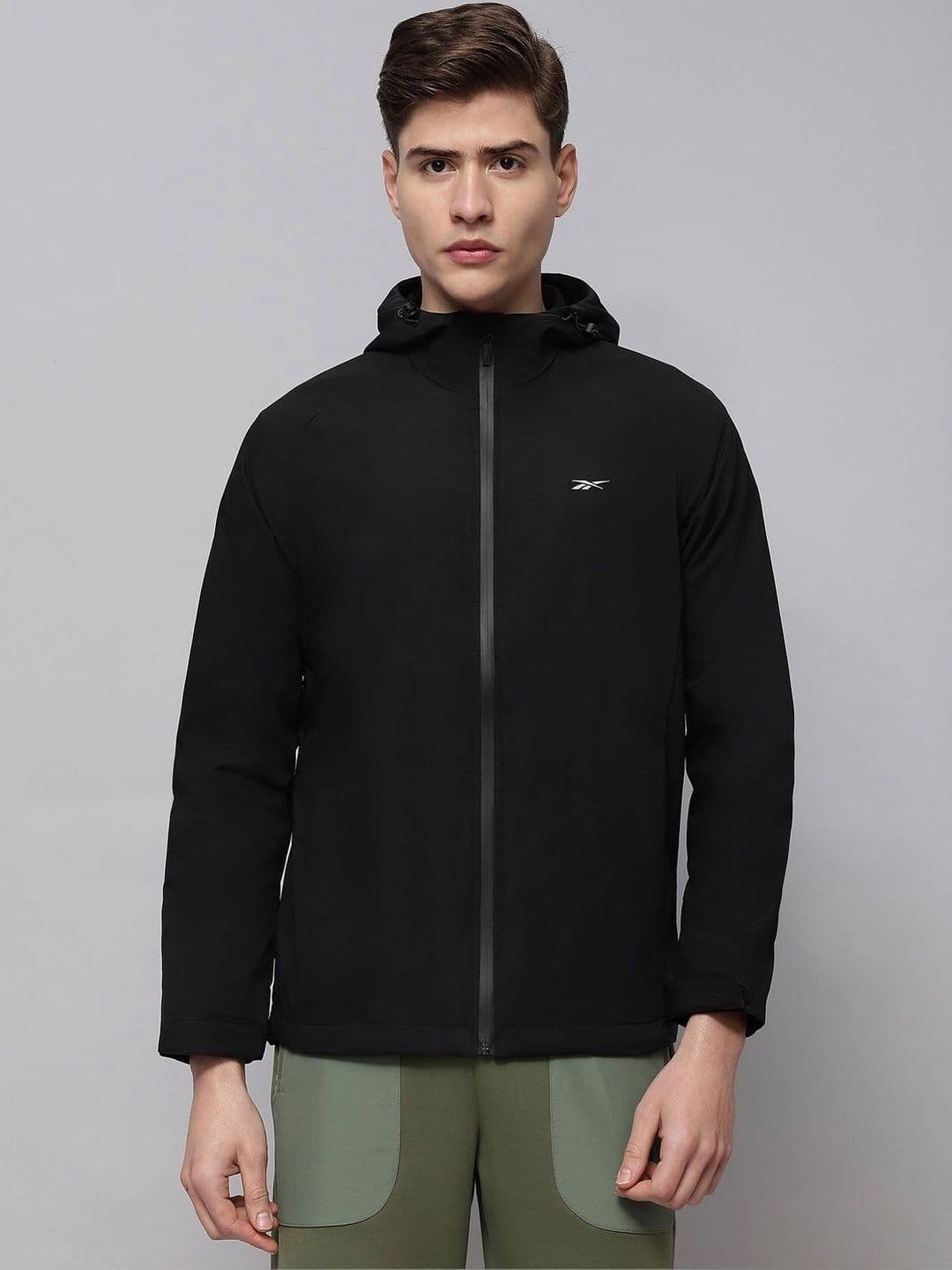 Reebok Cotton Hooded Open Front Jacket - view 1