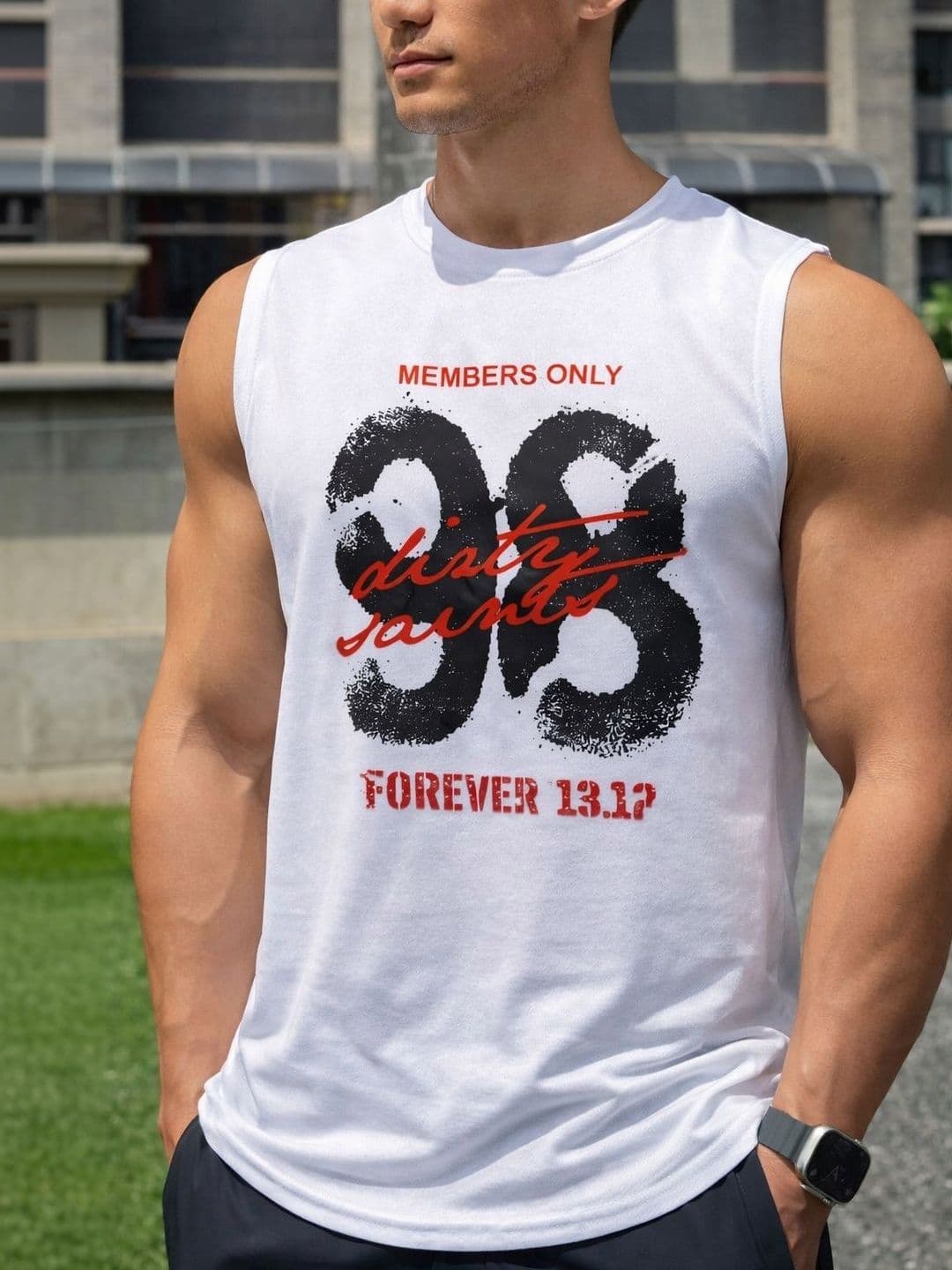 MACK JONNEY Mens Printed Cotton Sleeveless Vest Round Neck Casual Gym Tank Tshirts - view 1