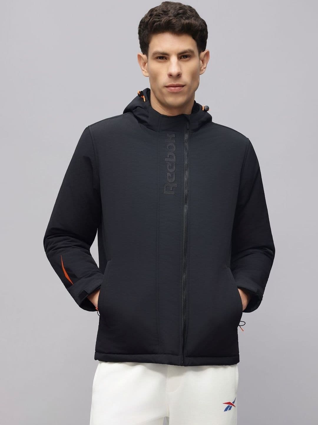Reebok Cotton Hooded Open Front Jacket - view 1