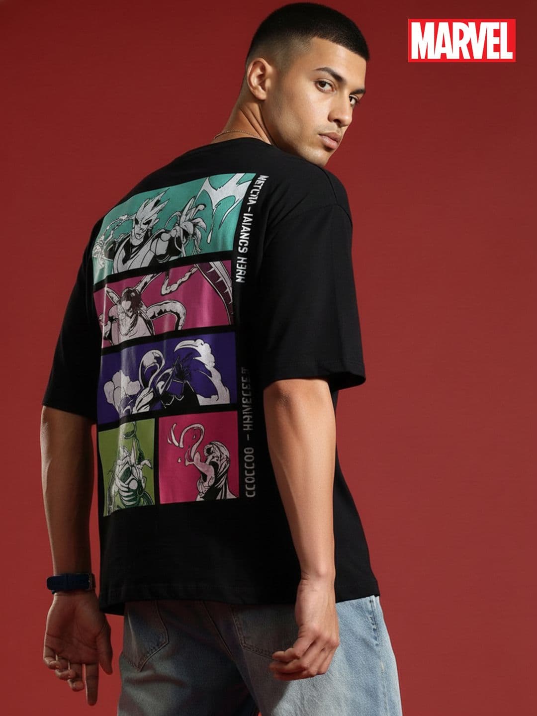 MARVEL STREET Printed Pure Cotton Oversized Pocket T-shirt - view 1