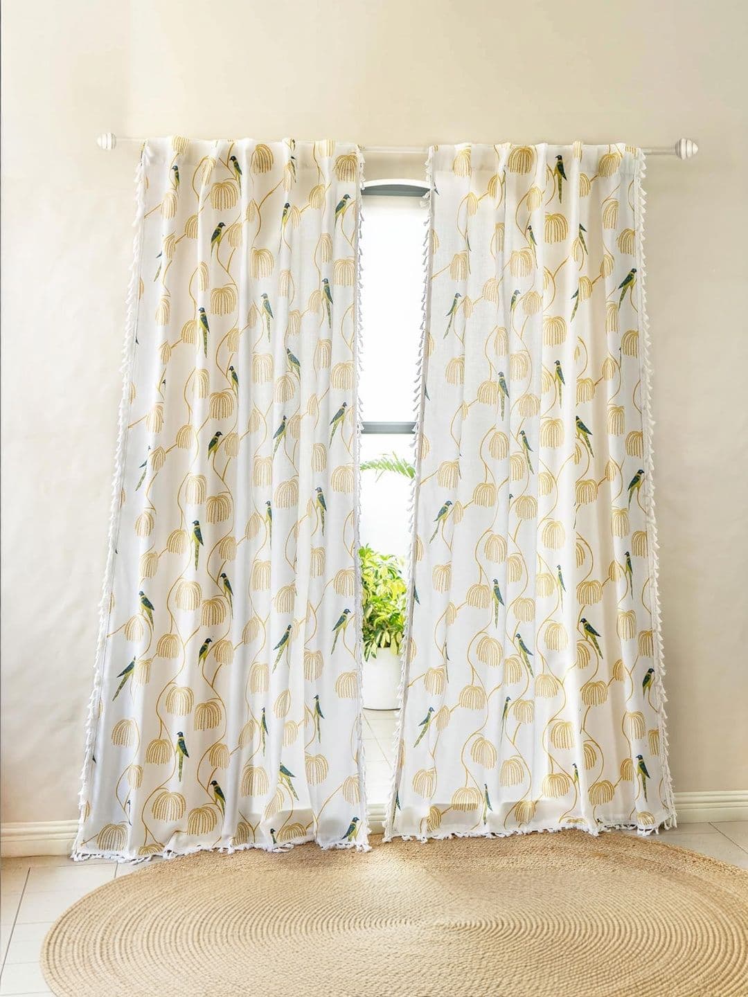 Tranquebar Home Single Panel- Mithu Cotton Window Curtain - 6 Feet - view 1