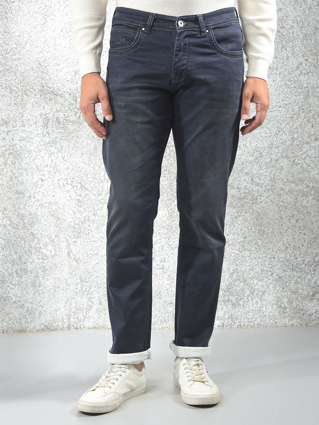 Crimsoune Club Men Slim Fit Mid-Rise Light Fade Stretchable Jeans - view 1