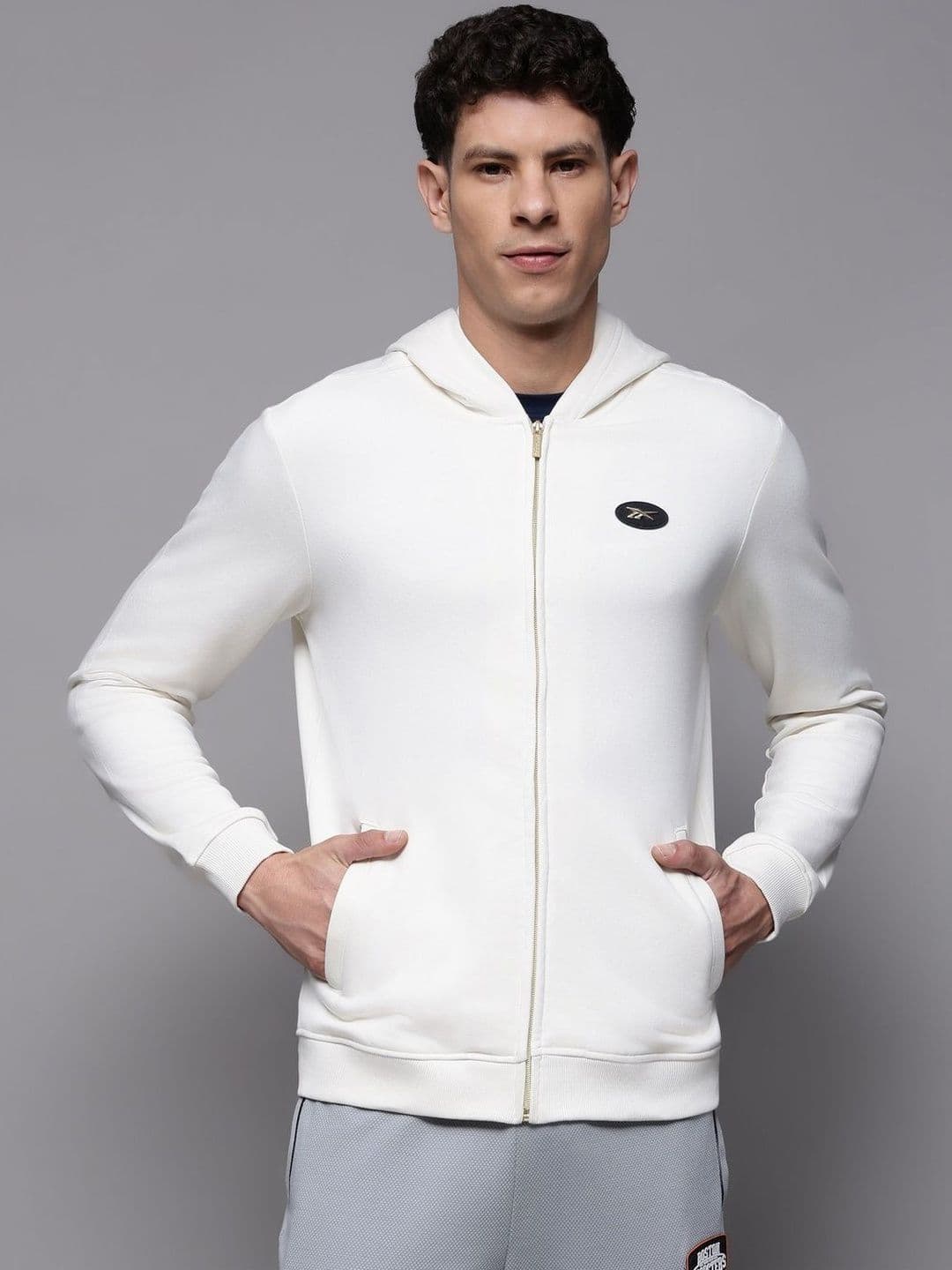 Reebok Cotton Hooded Open Front Jacket - view 1