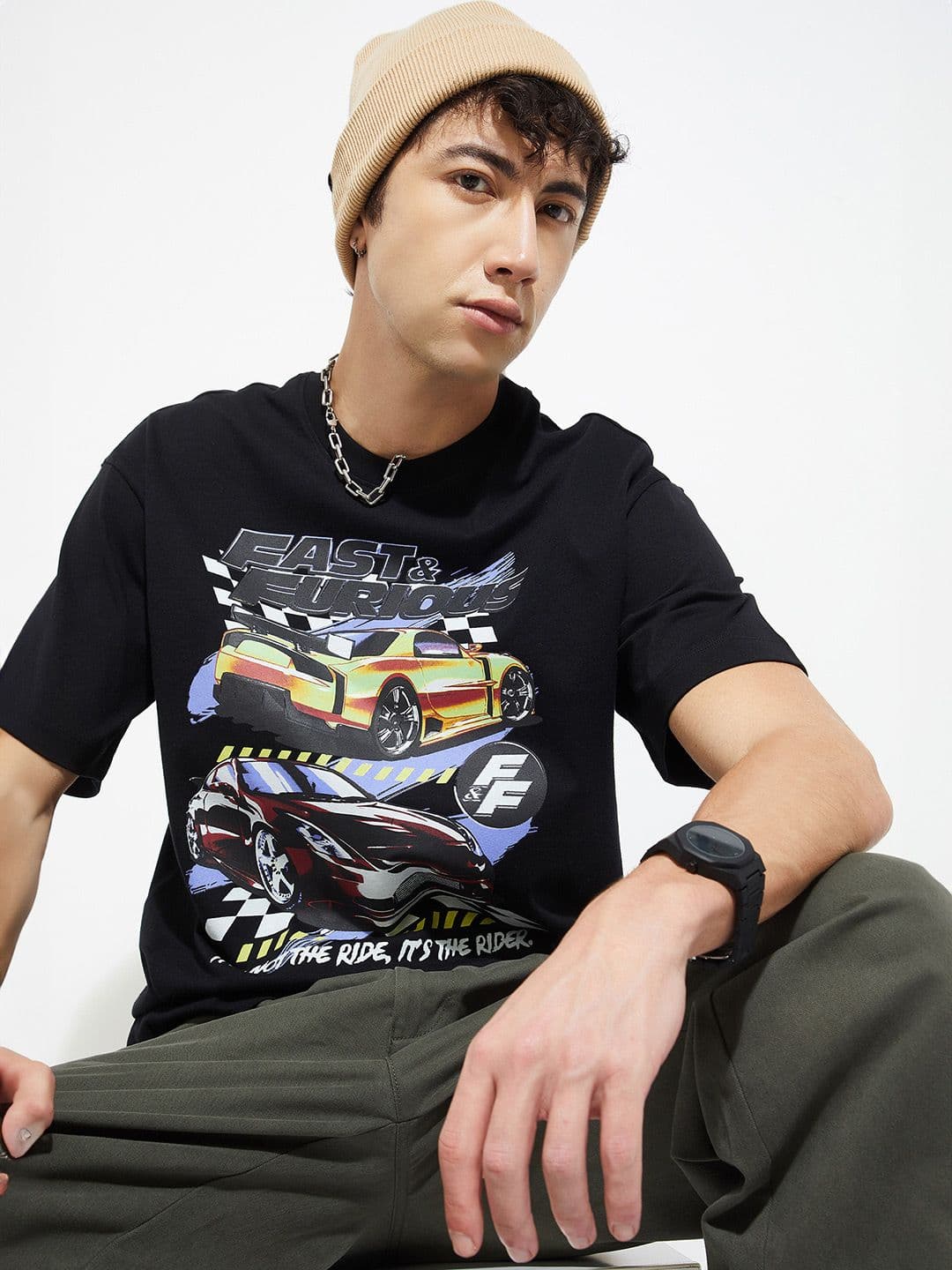 max Men Printed Round Neck Short Sleeves T-shirt - view 1