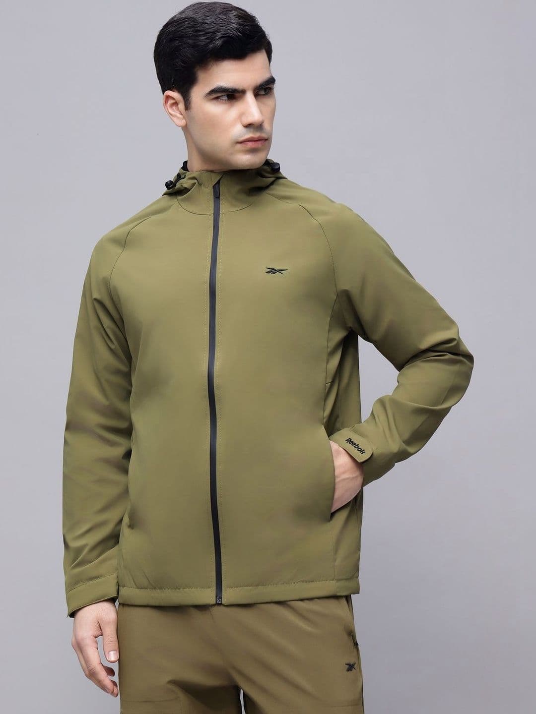 Reebok Cotton Hooded Open Front Jacket - view 1