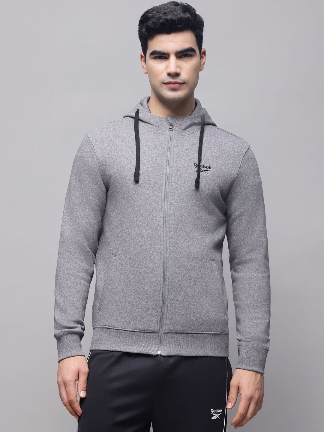 Reebok Cotton Hooded Open Front Jacket - view 1