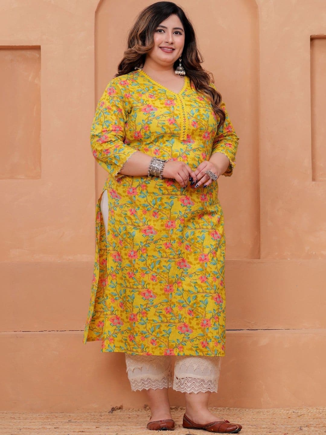 LABULY Ethnic Motifs Embroidered Thread Work Summer Sheers Kurta - view 1