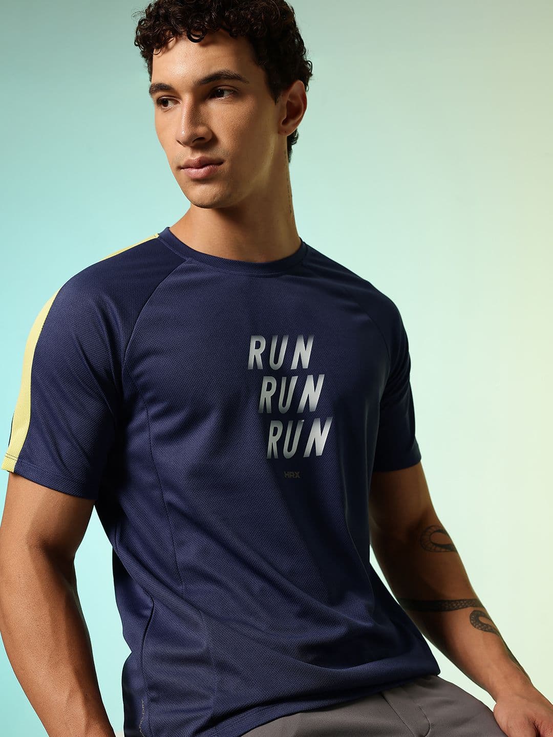HRX by Hrithik Roshan Typography Printed Rapid-Dry Running T-shirt - view 1