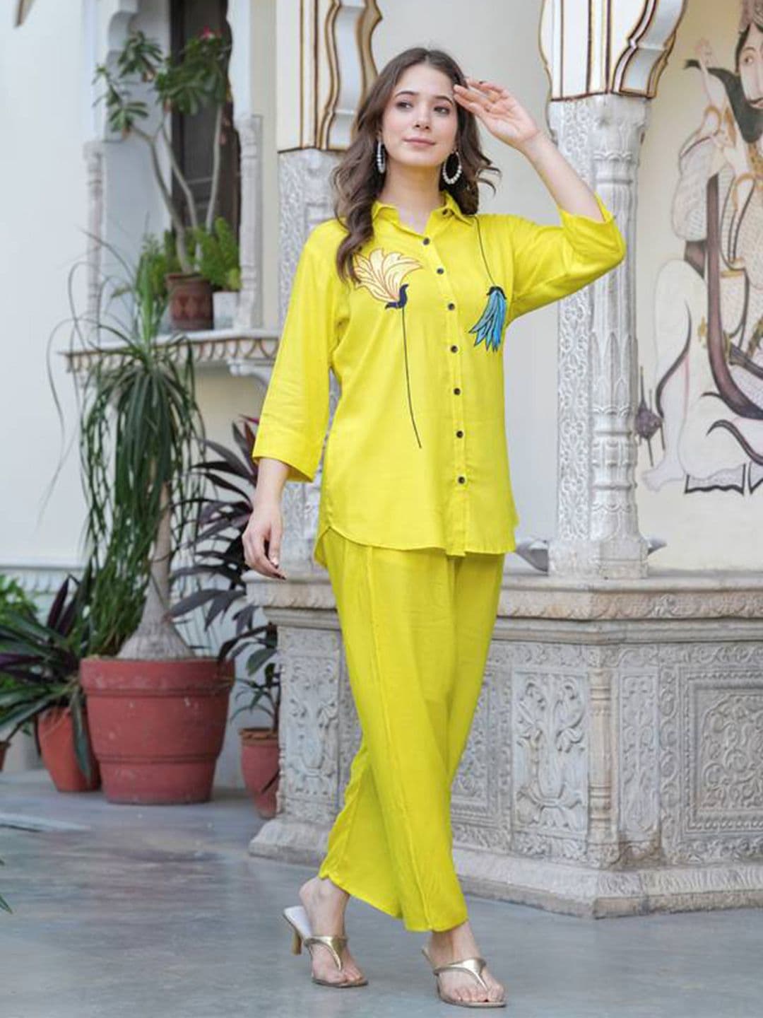 HAADIVASTRA Women Printed Shirt with Palazzos - view 1