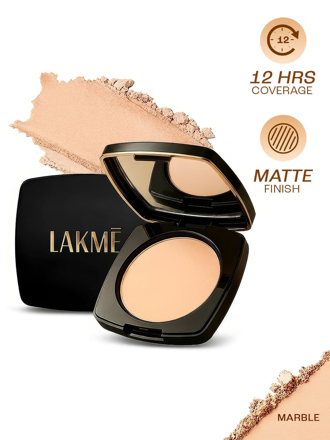 Lakme Forever Matte Smooth Finish Compact For 12 Hr Even Toned Look 9g - Marble - view 1