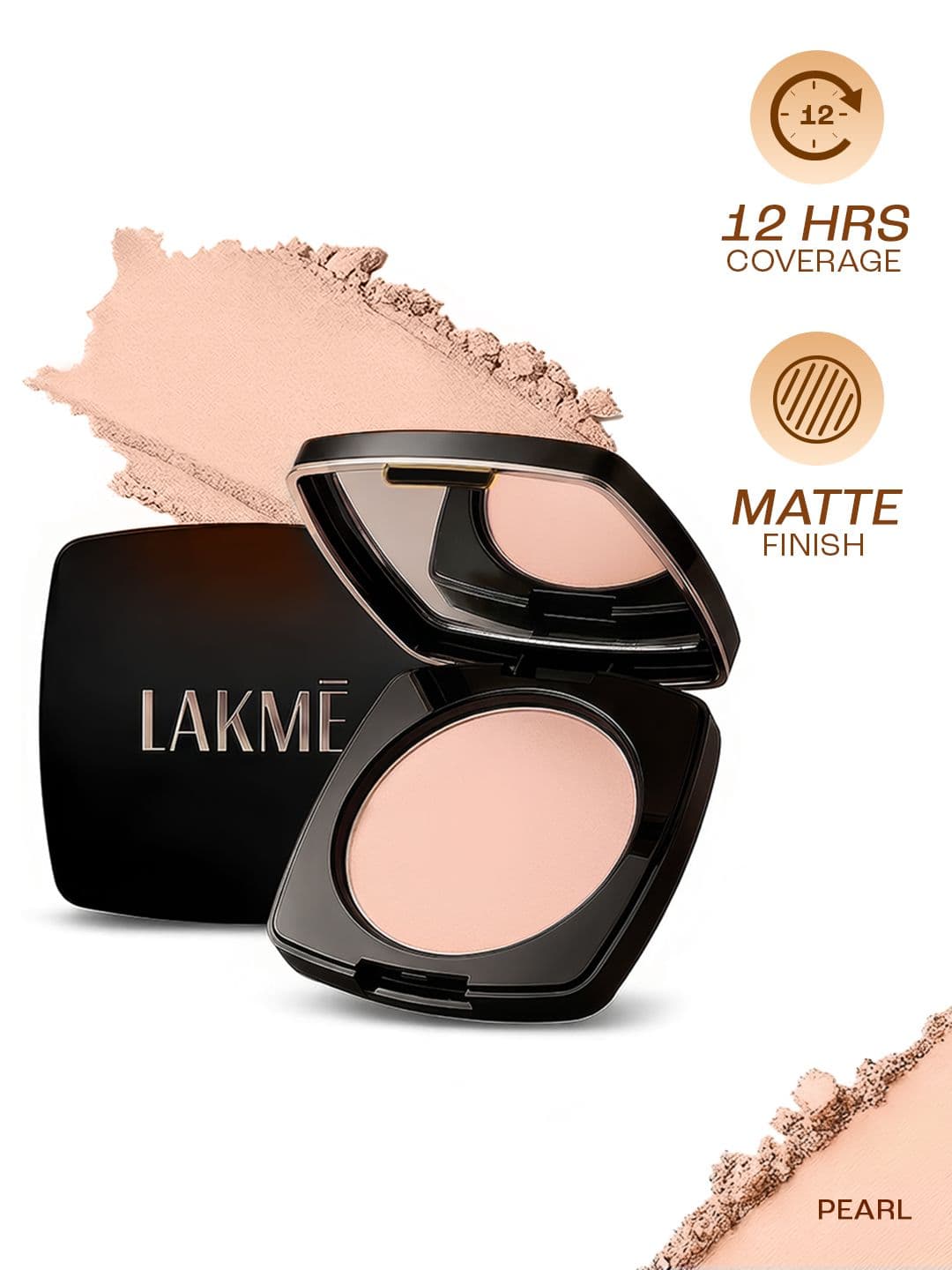 Lakme Forever Matte Smooth Finish Compact For 12 Hr Even Toned Look 9g - Pearl - view 1
