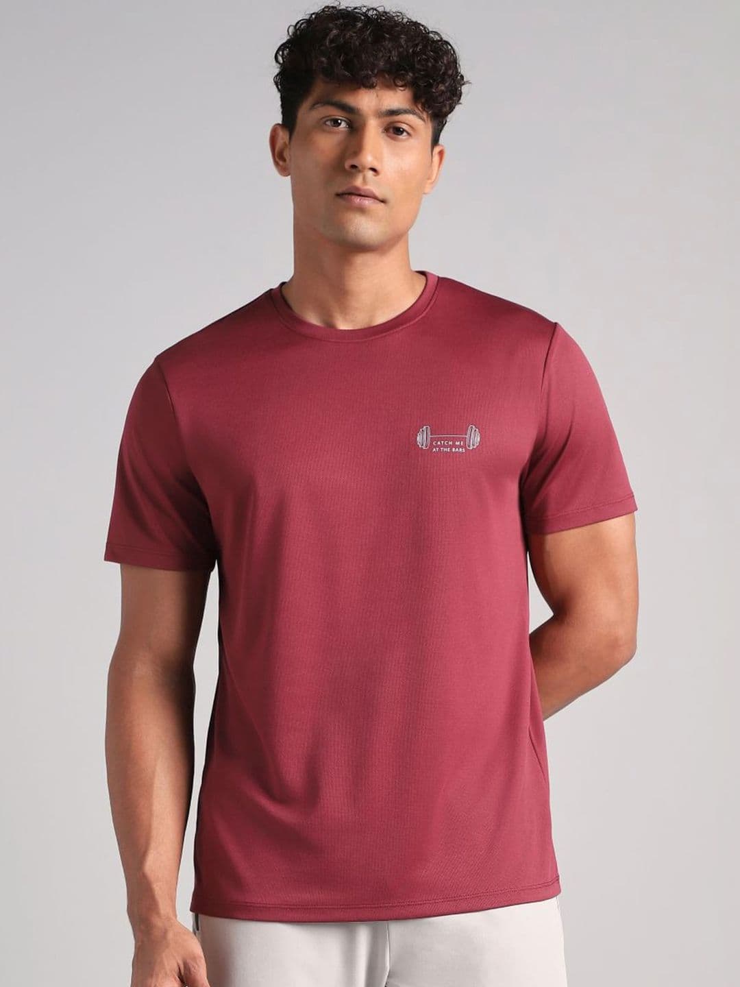 CULT Men's Maroon Training Graphic T-Shirt - view 1
