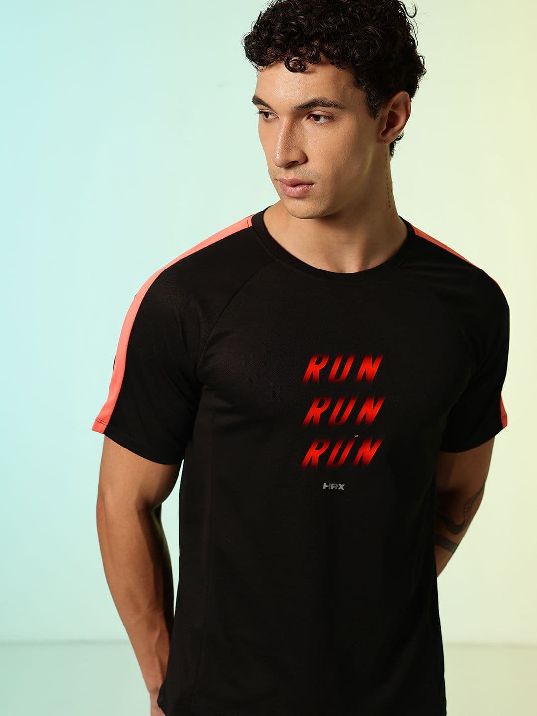 HRX by Hrithik Roshan Typography Printed Rapid-Dry Running T-shirt - view 1