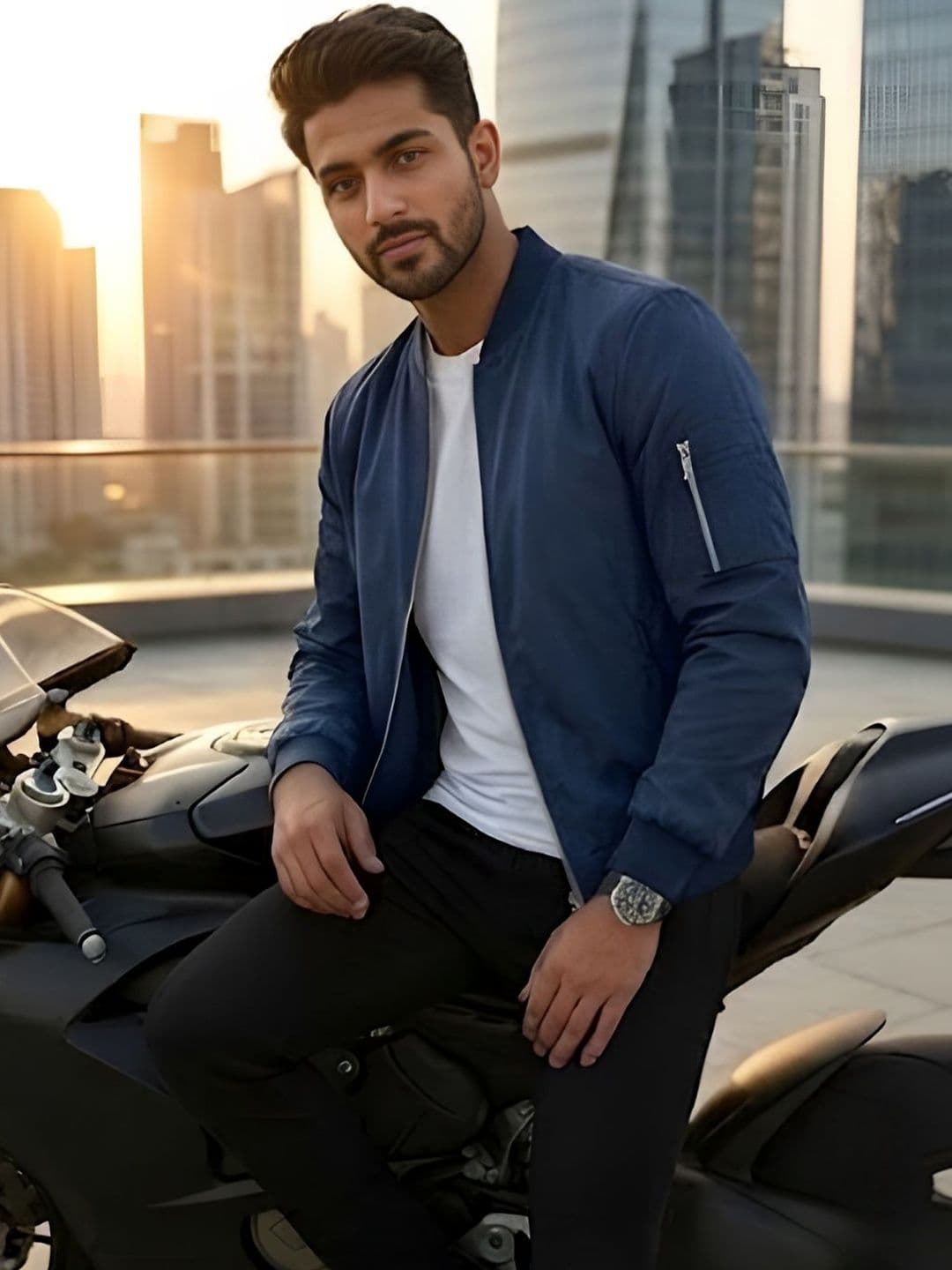 CARABA Men Lightweight Biker Jacket - view 1
