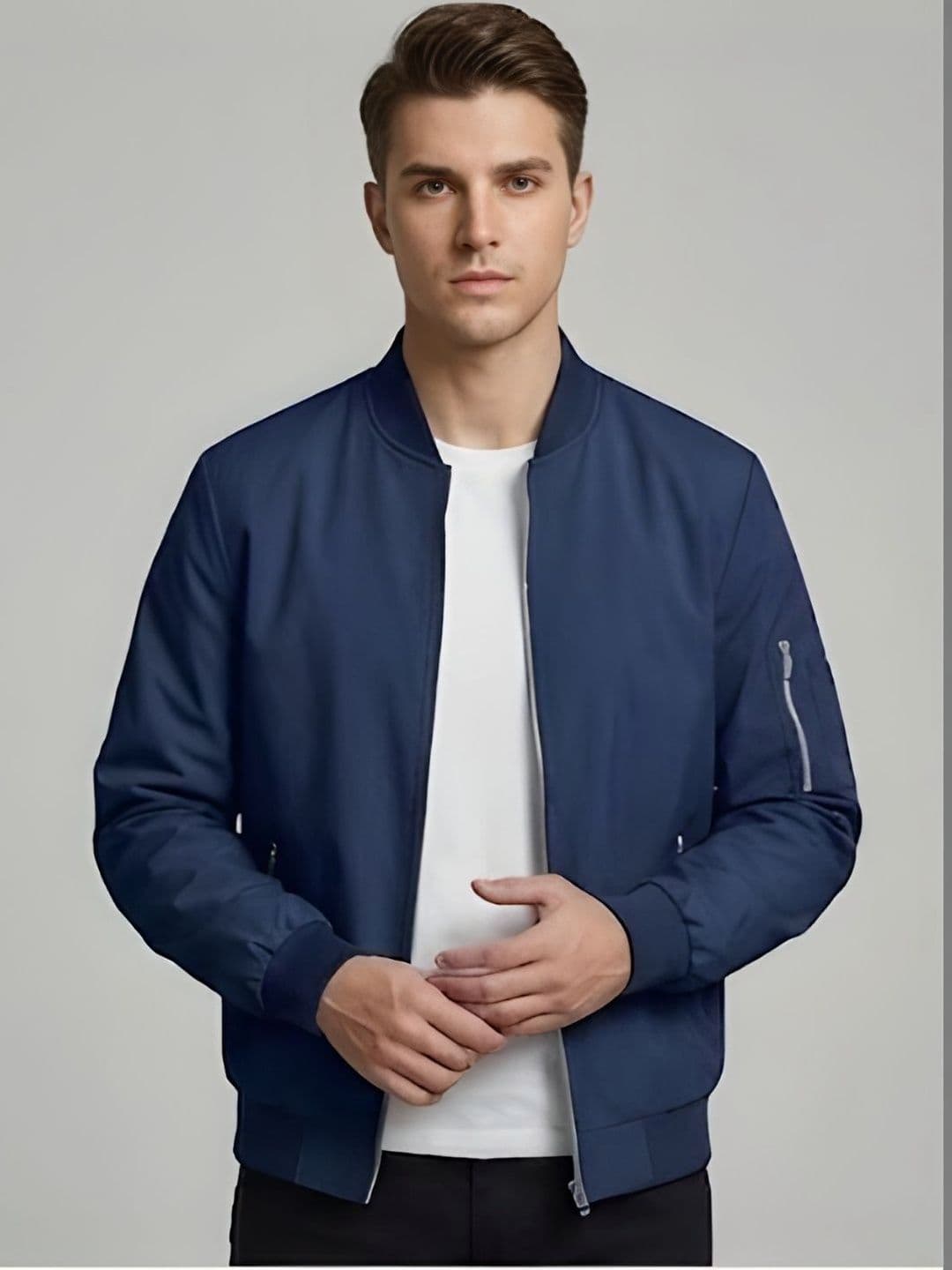 MIA FASHION Men Lightweight Cycling Bomber Jacket - view 1