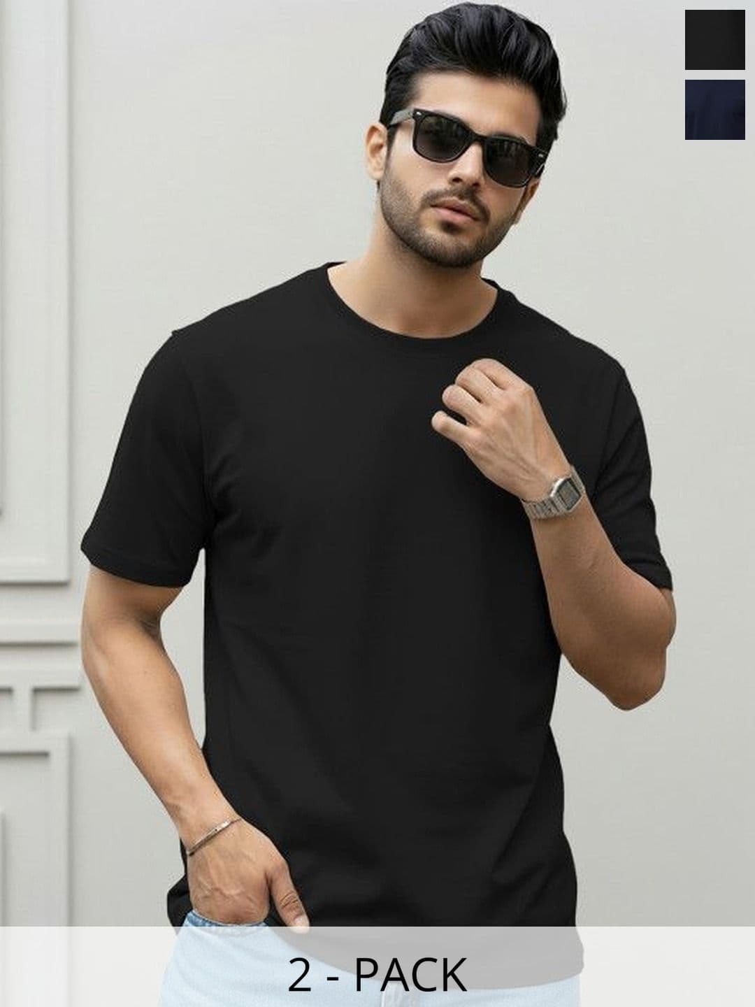 SZN Solid Men Round Neck Multicolor Tshirts - view 1