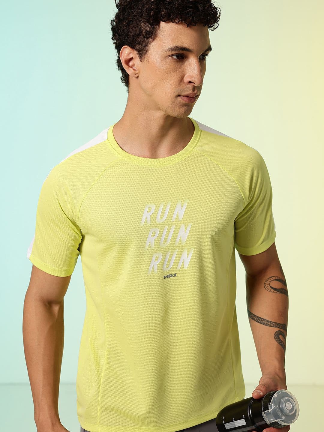 HRX by Hrithik Roshan Typography Printed Raglan Sleeves Rapid-Dry Running T-shirt - view 1