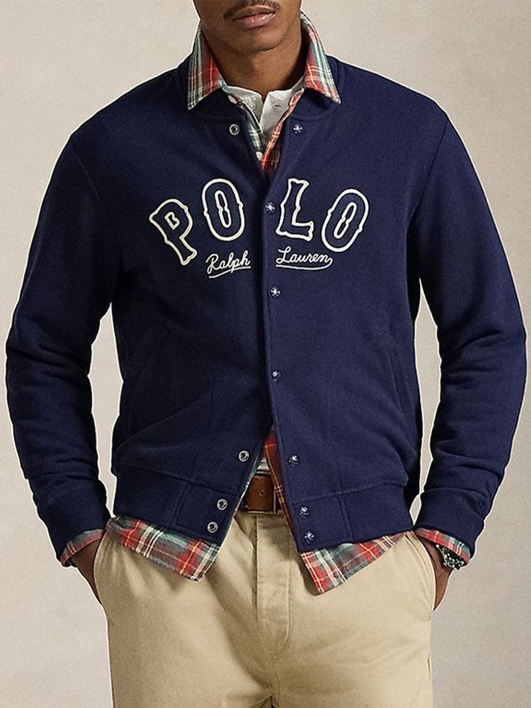 Polo Ralph Lauren Brand Logo Printed Mock Collar Bomber Jacket - view 1