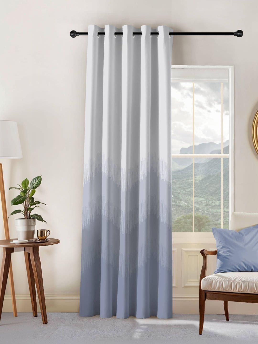 Nefertiti Home Kivo Sky Blue Blackout Curtain 9 Feet - view 1