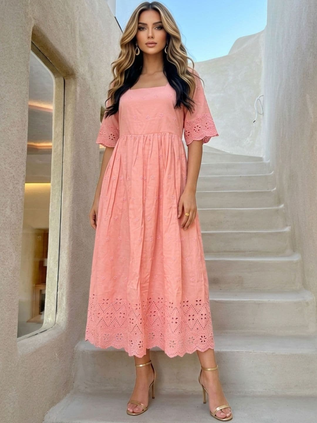 Royal Export Floral Print Fit & Flare Midi Dress - view 1