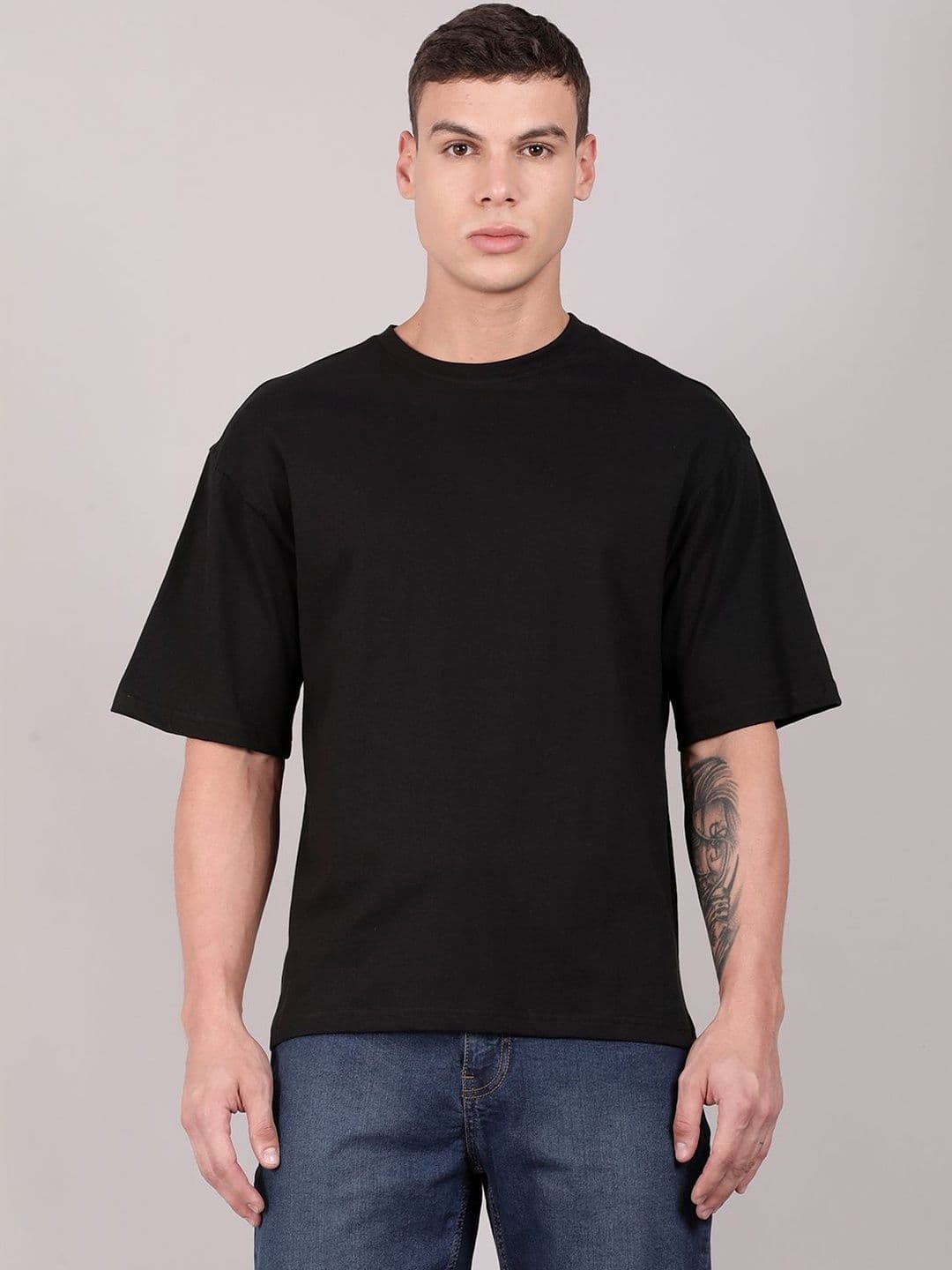 The Roadster Lifestyle Co Printed Round Neck Oversized Tshirts - view 1