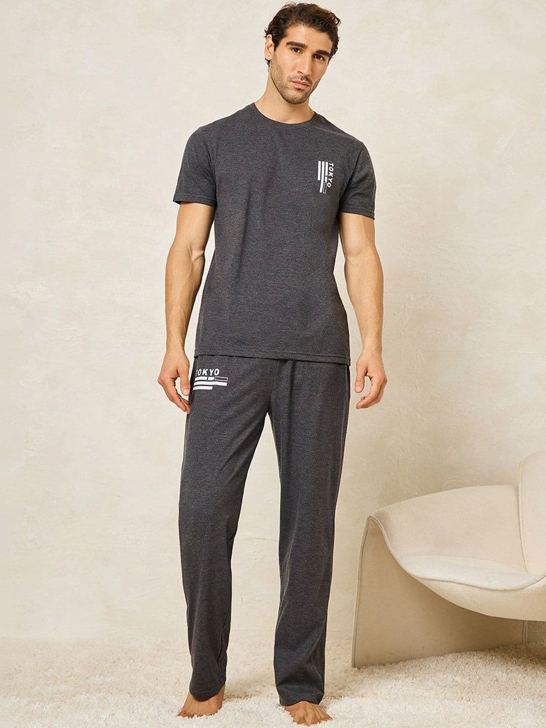 Styli Men Printed Night suit - view 1