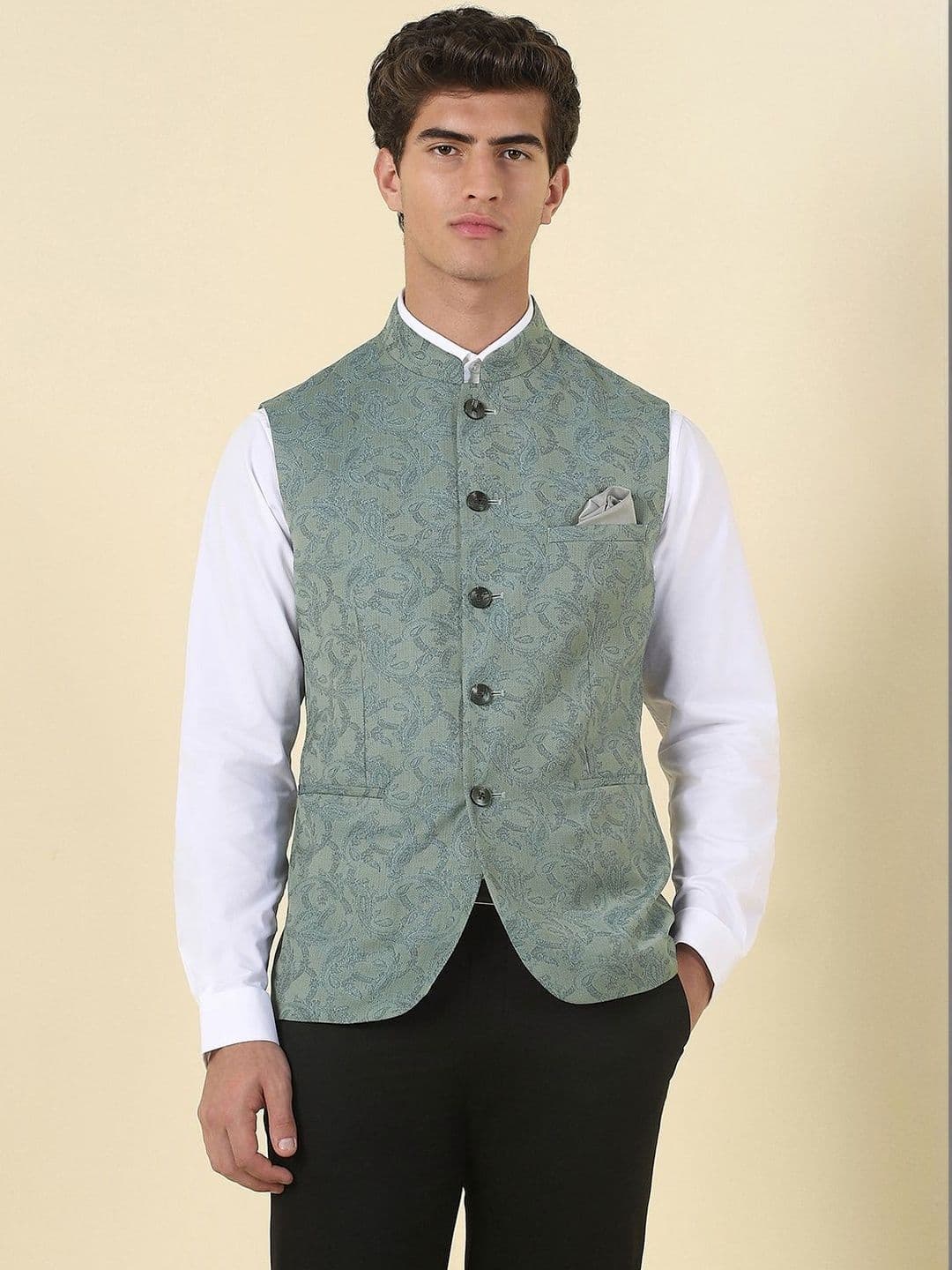 Allen Solly Printed Woven Nehru Jackets - view 1