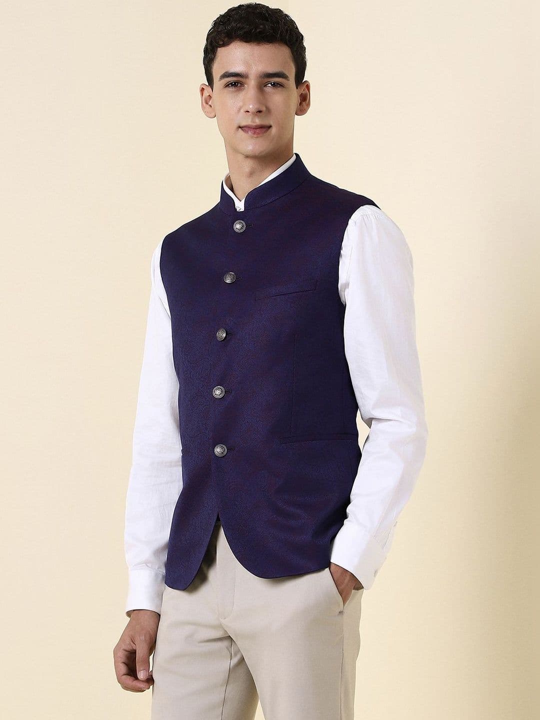 Allen Solly Woven Nehru Jackets - view 1