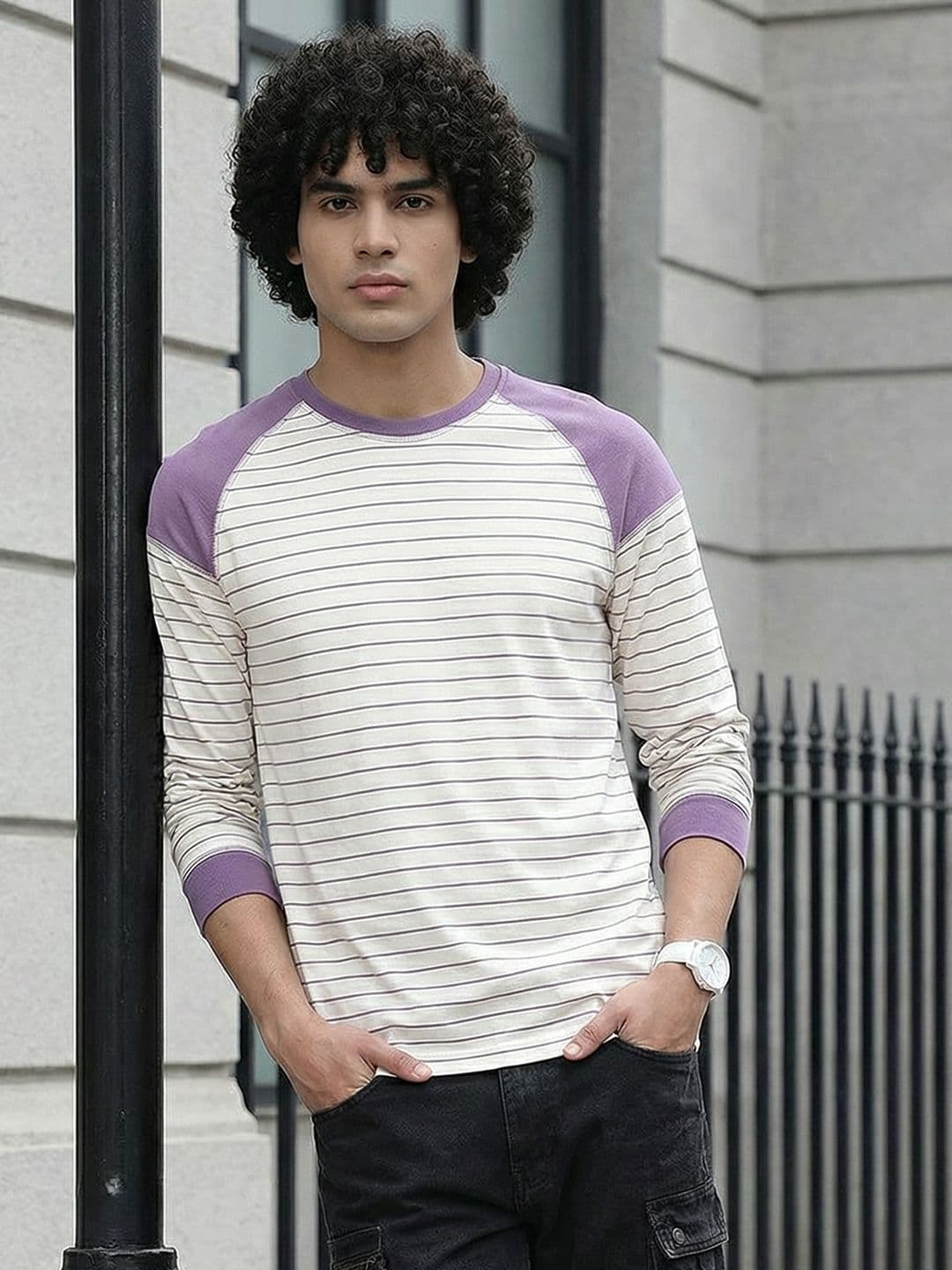 The Roadster Lifestyle Co. Men Striped Oversized T-shirt - view 1