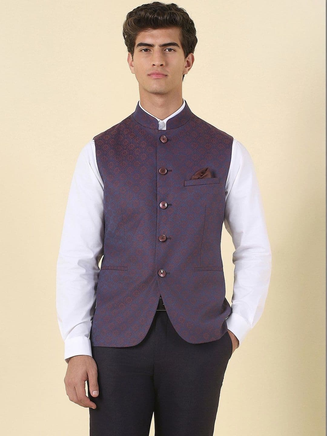 Allen Solly Printed Woven Nehru Jackets - view 1