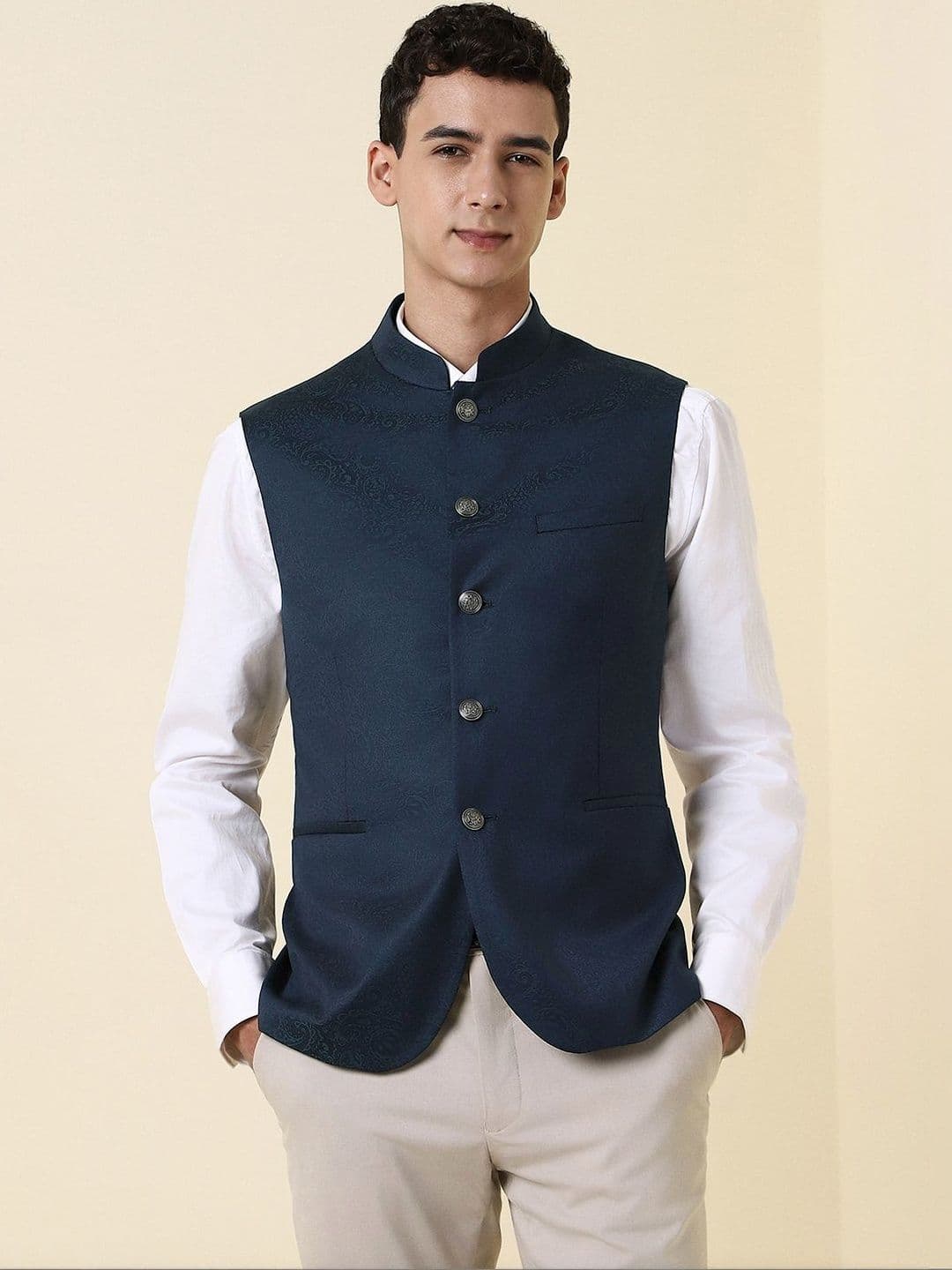 Allen Solly Printed Woven Nehru Jackets - view 1
