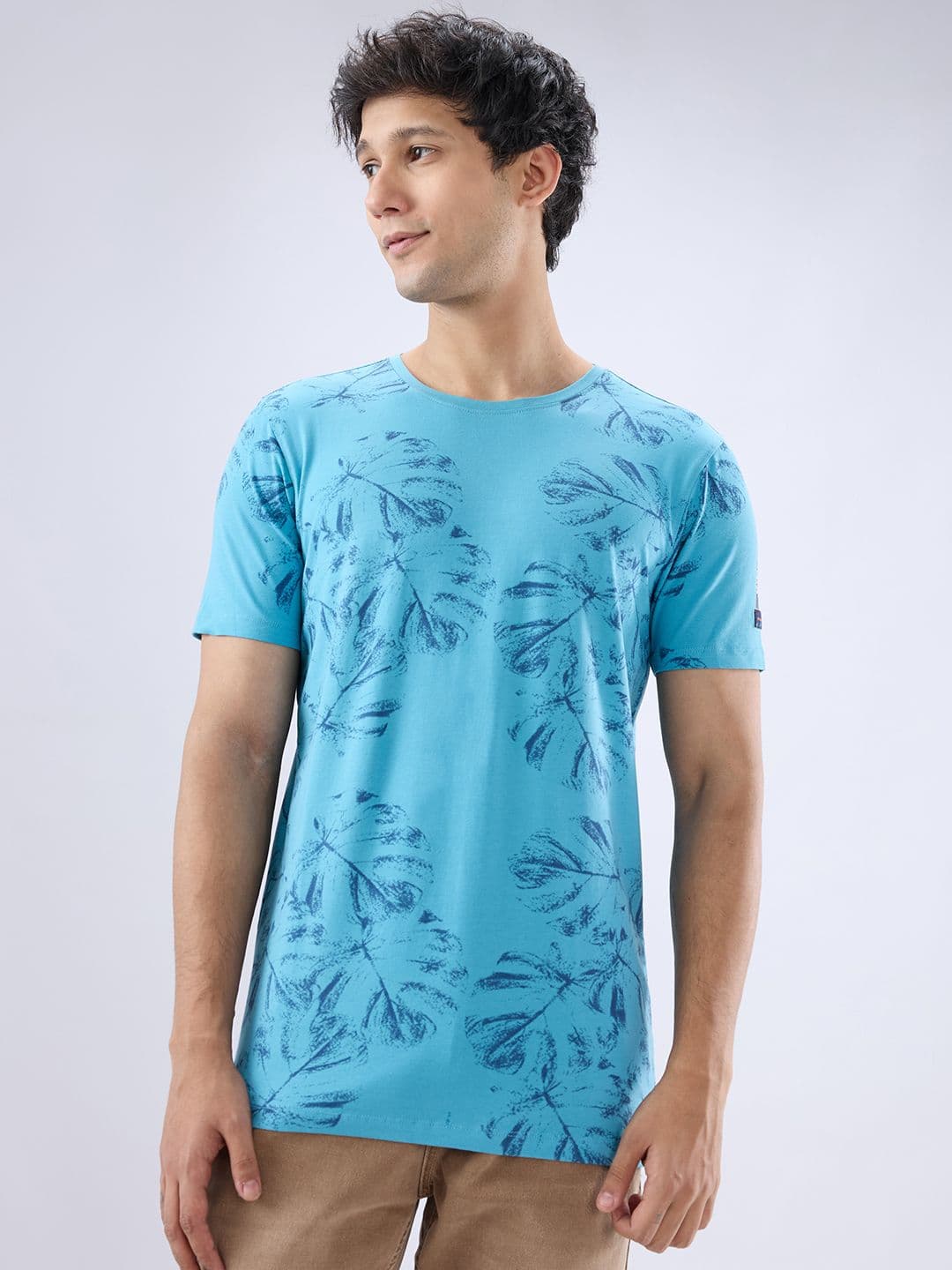 SPYKAR Abstract Printed Slim Fit Cotton Casual T-Shirt - view 1