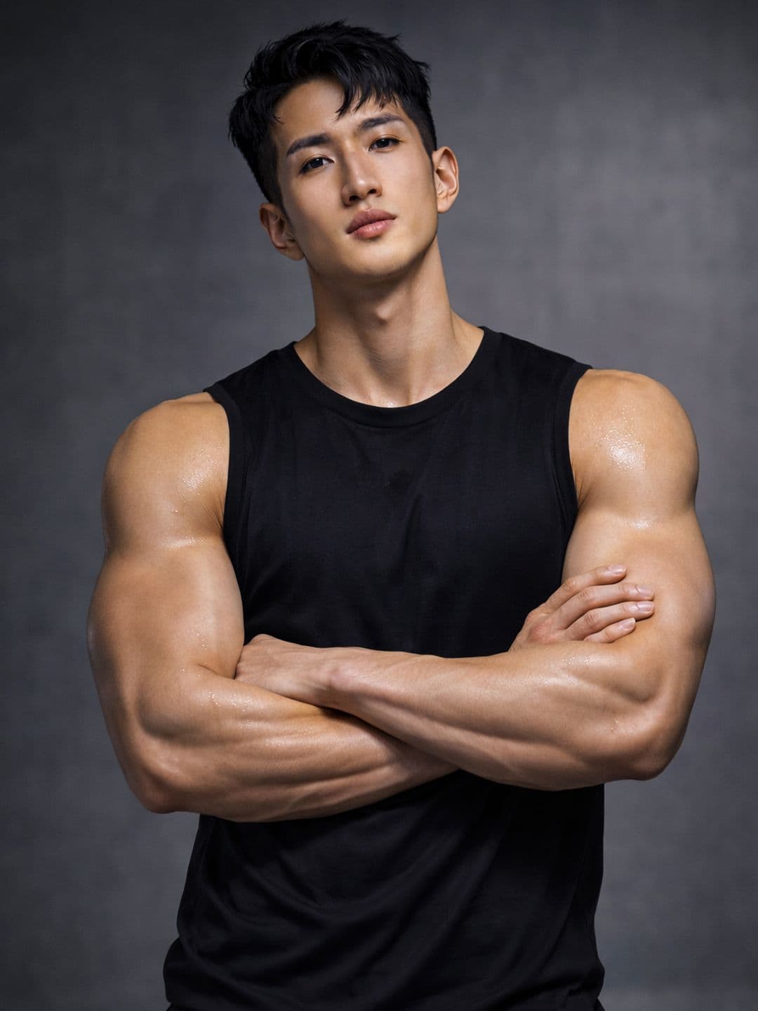 Friskers Mens Black Sleeveless Round Neck Tshirts - view 1