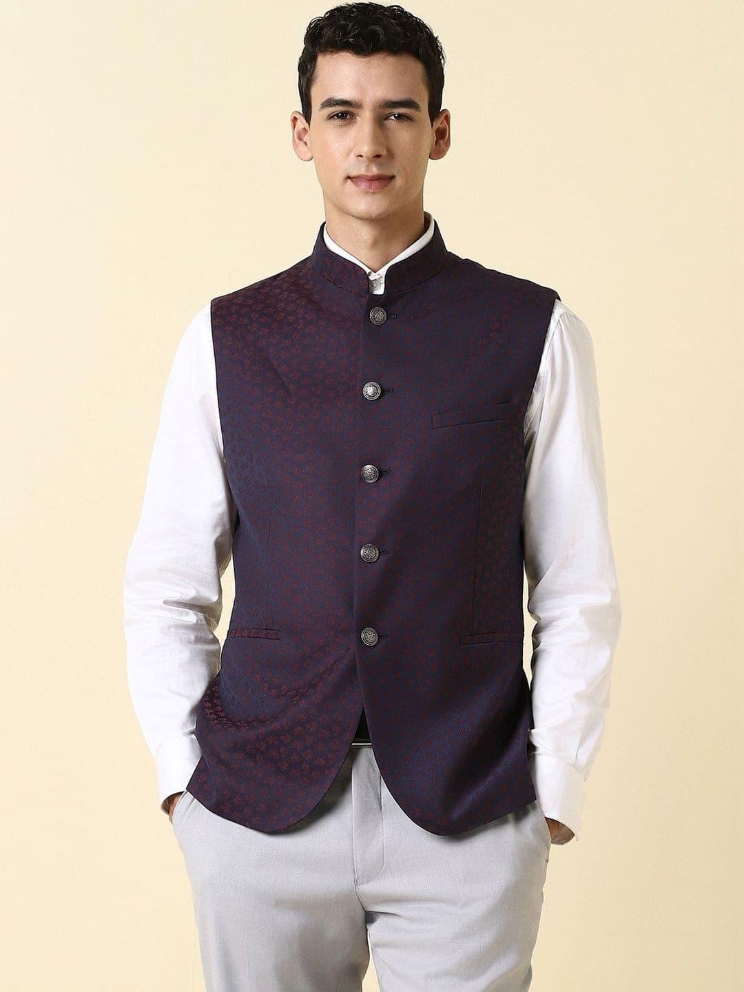 Allen Solly Printed Woven Nehru Jackets - view 1