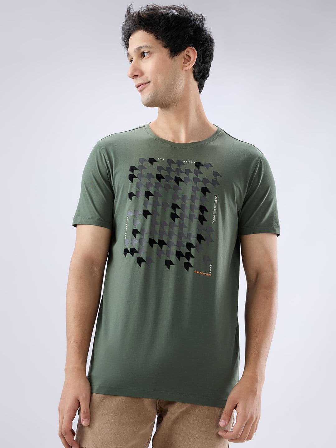 SPYKAR Men Typography Applique Slim Fit T-shirt - view 1