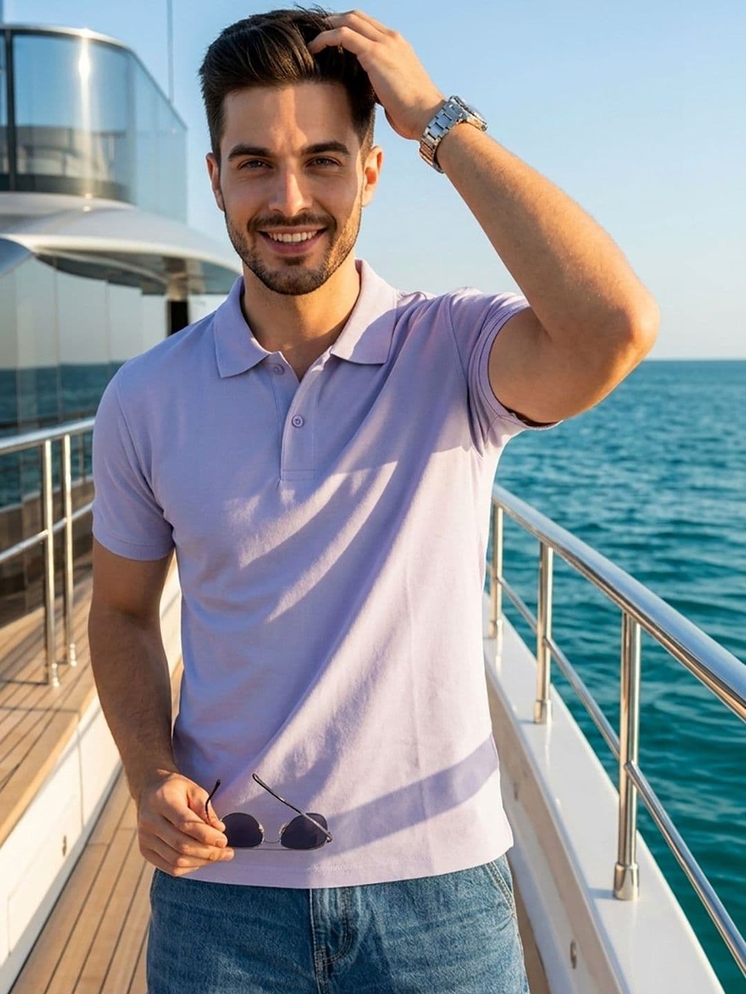 CLOUD COTTON Men Polo Collar T-shirt - view 1