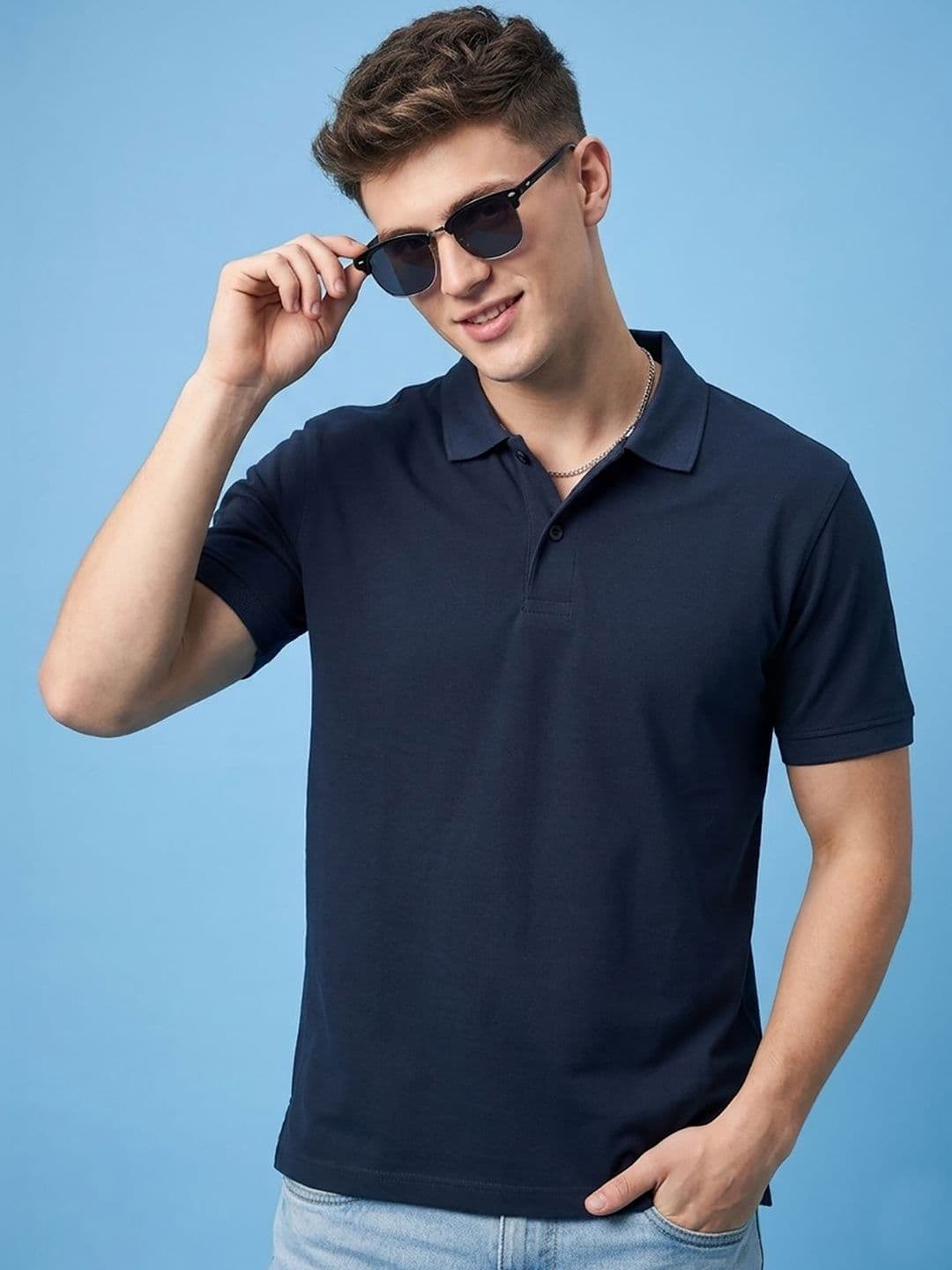 CLOUD COTTON Men Polo Collar T-shirt - view 1