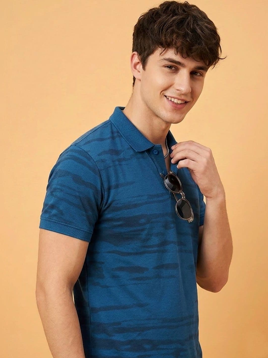 CLOUD COTTON Men Printed Polo Collar T-shirt - view 1