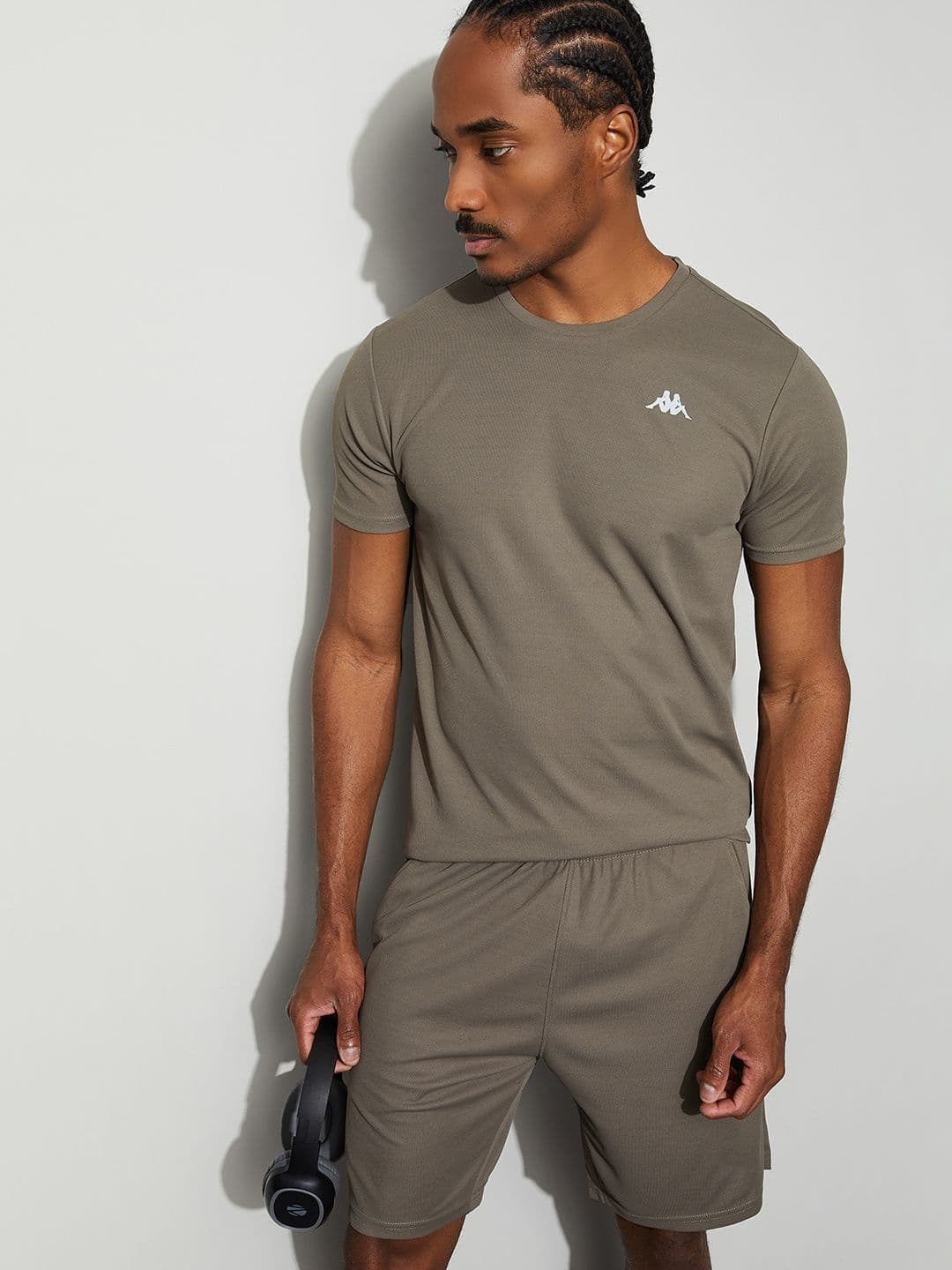 Kappa Men Khaki Solid Polyester Regular T Shirt Tshirts - view 1