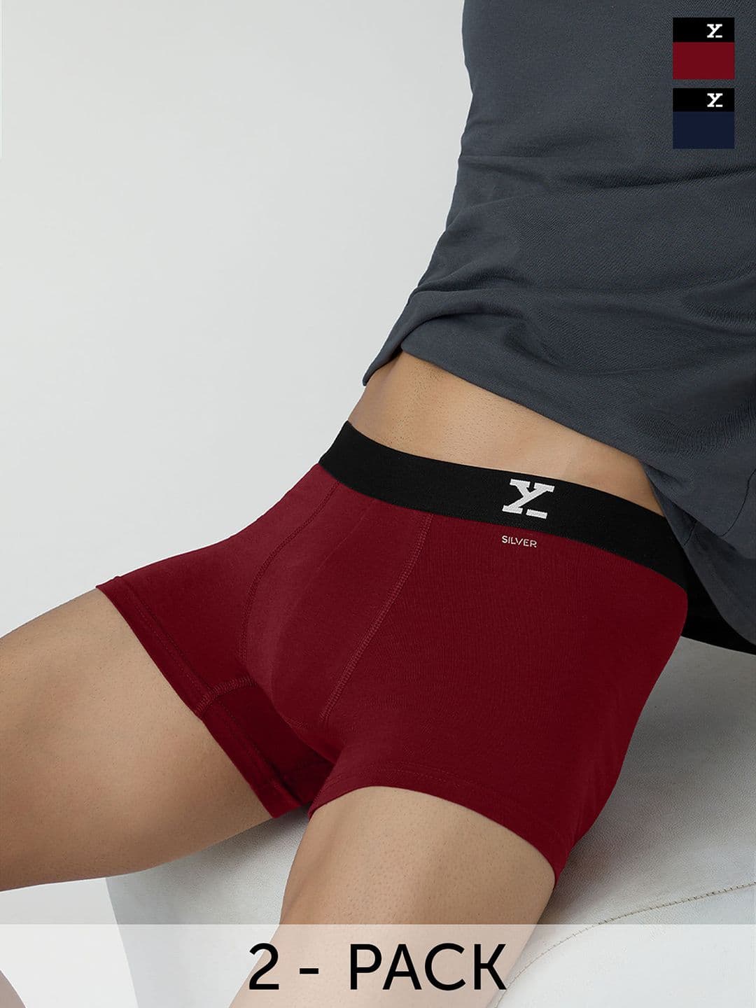 XYXX Men Pack of 2 Aero Super Combed Cotton Trunks XYTRNK2PCKN408 - view 1